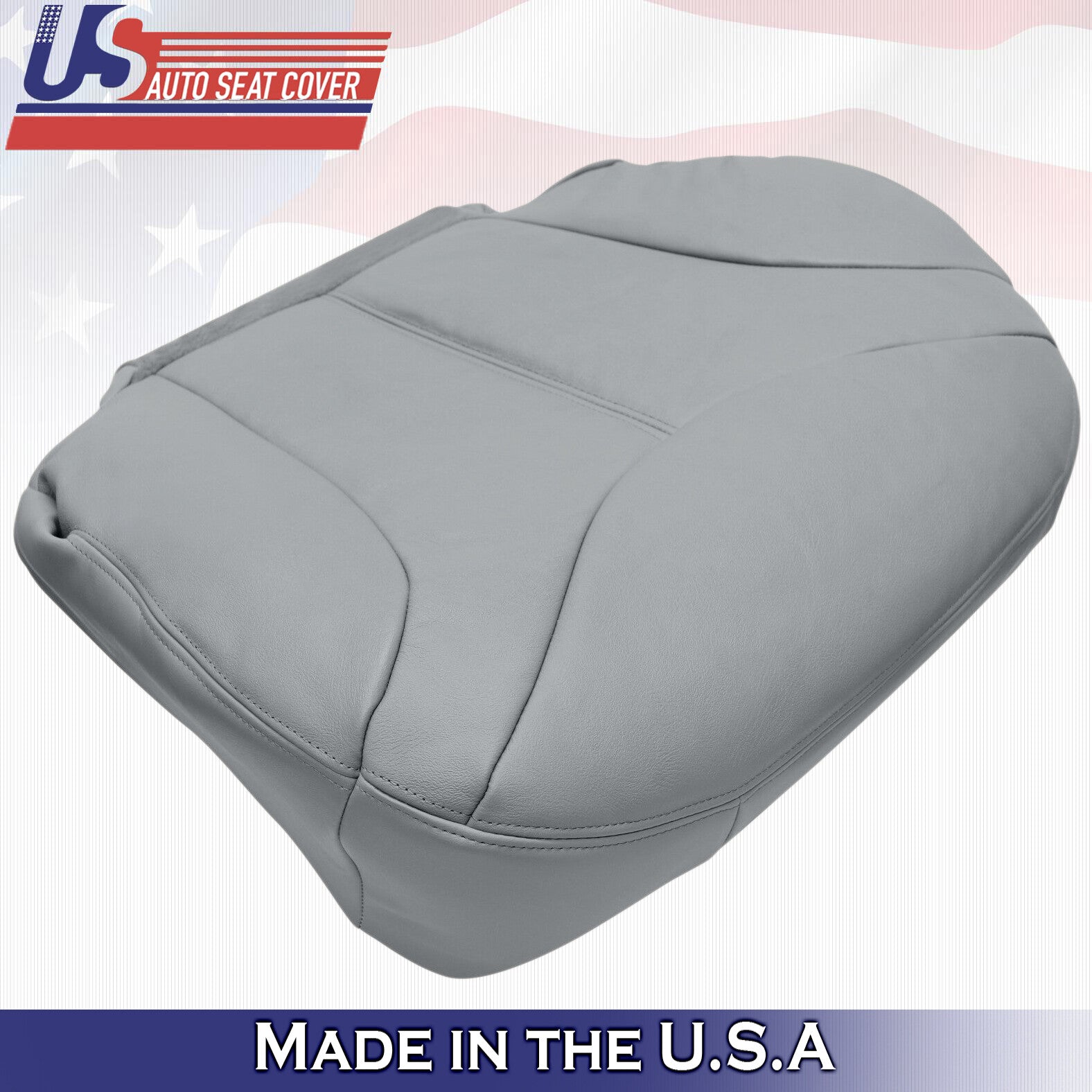 2001 2002 For GMC Yukon XL SLT SLE Front 2x Top & 2x Bottom Leather Covers Gray