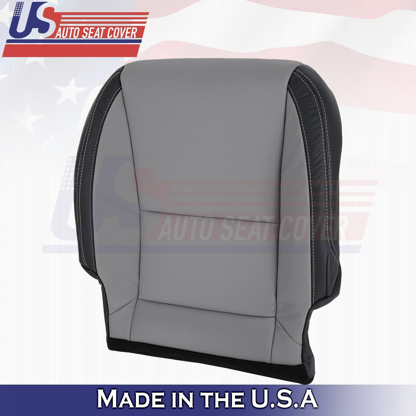 2010-2015 Fits Chevy Camaro Driver Bottom Perforated Leather Cover Gray/Black
