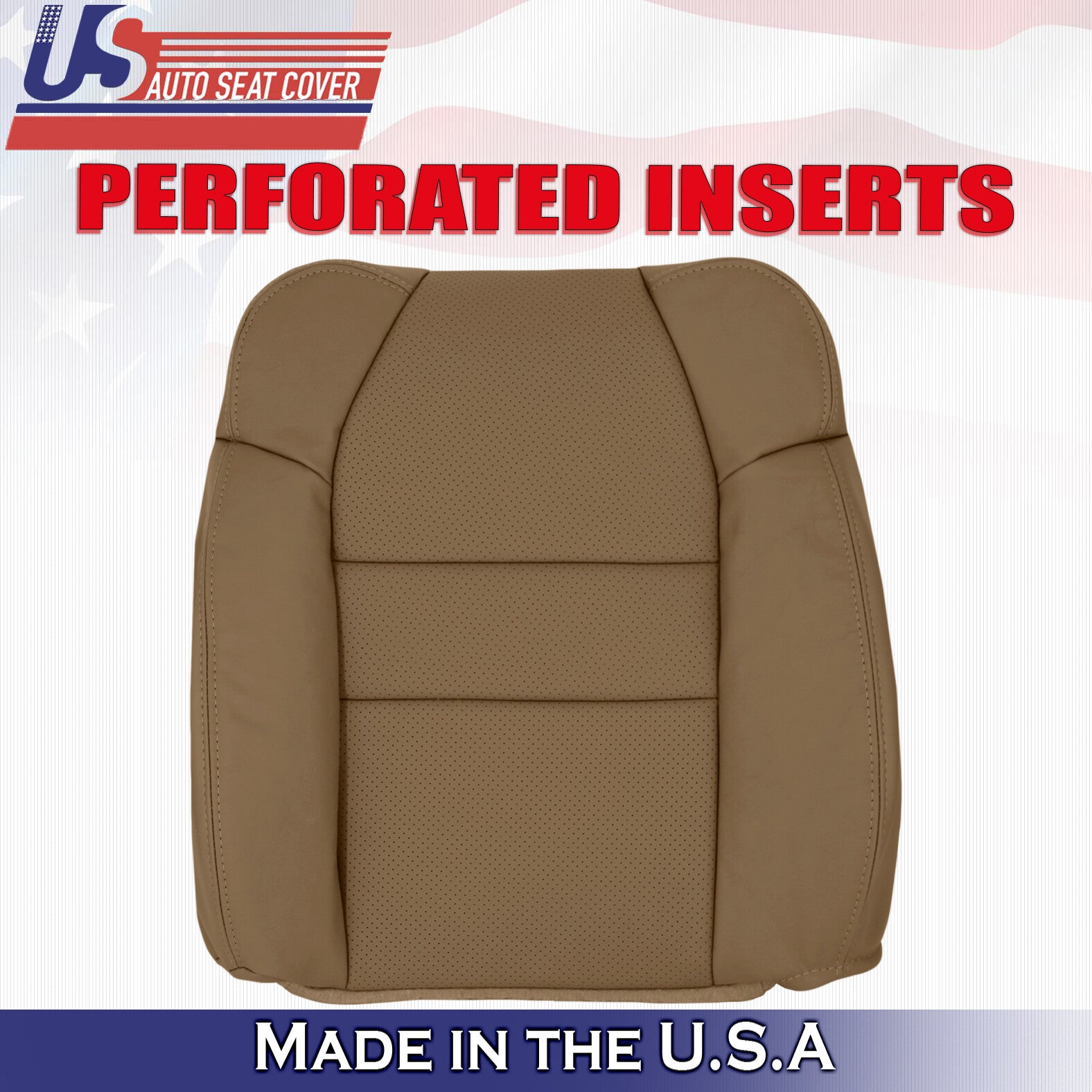 2004 For Acura MDX Passenger Top & Bottom Synthetic Leather Seat Covers Tan