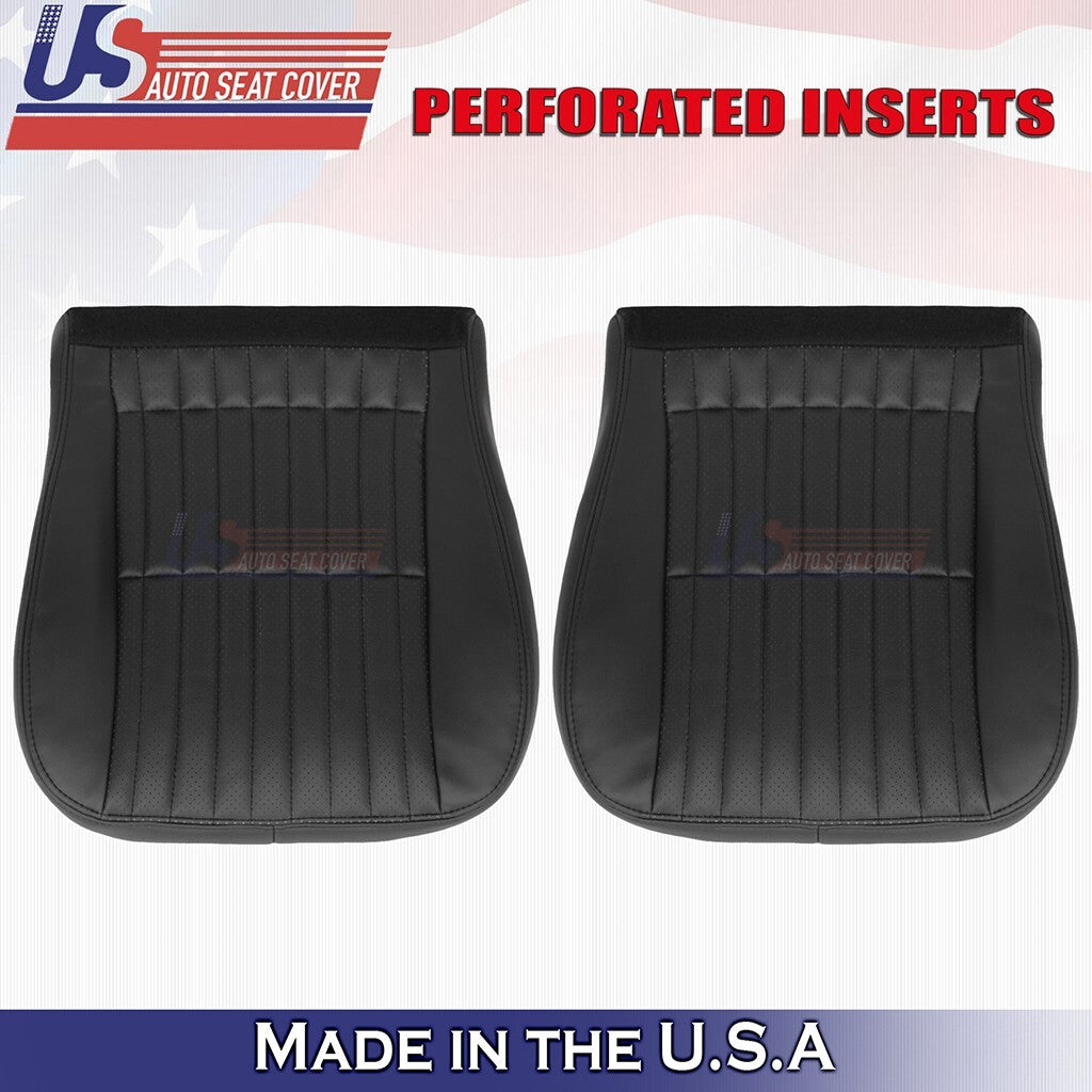 1997 1998 For Chevy Camaro Driver& Passenger Bottoms &Tops Leather Cover Black