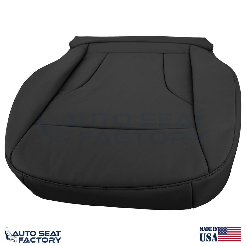 Replacement Fits 2013 - 2017 Audi Q5 Driver Bottom Solid Black Vinyl Seat Cover
