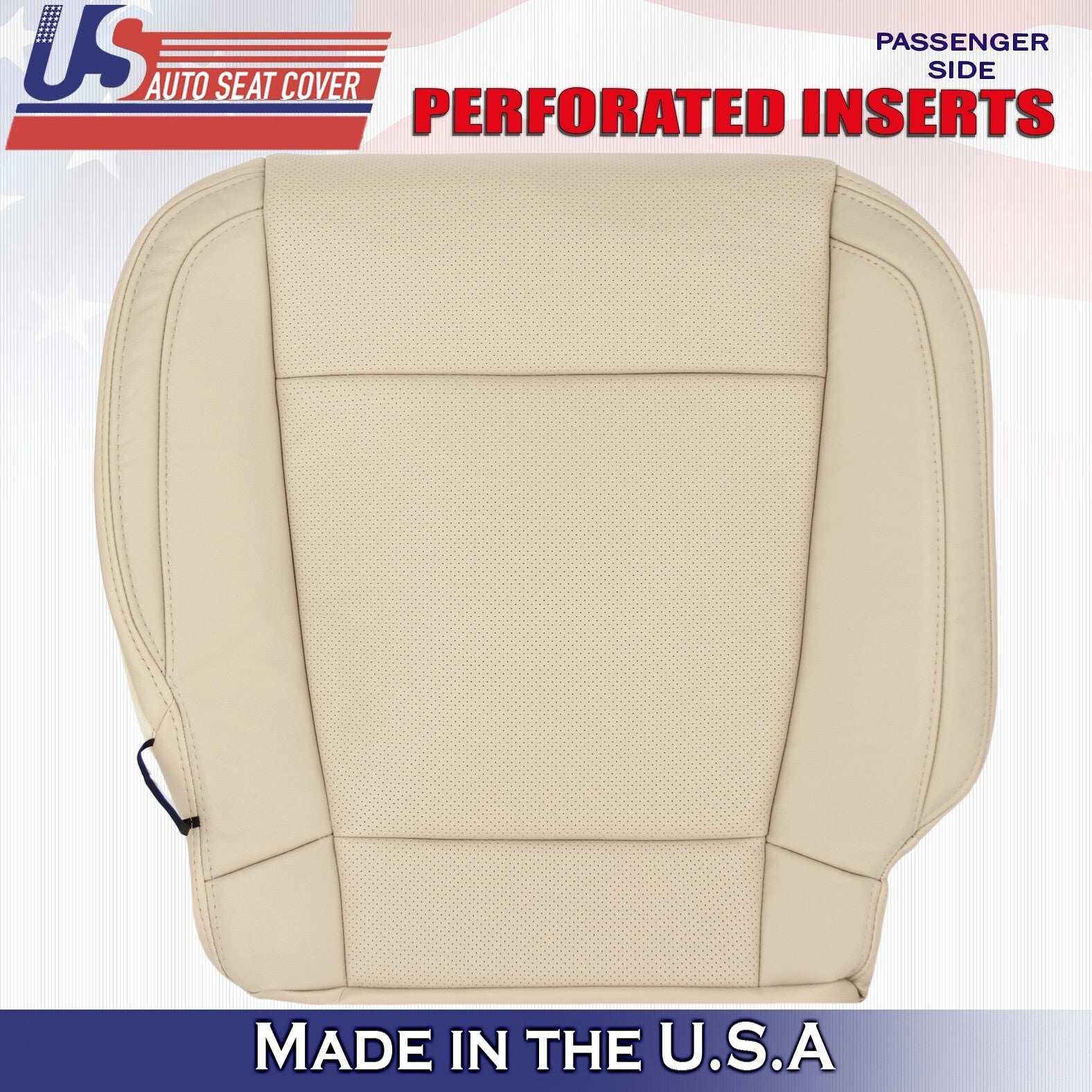 2016 For Ford F150 Lariat Driver Passenger Bottom Perf Leather Seat Covers Tan