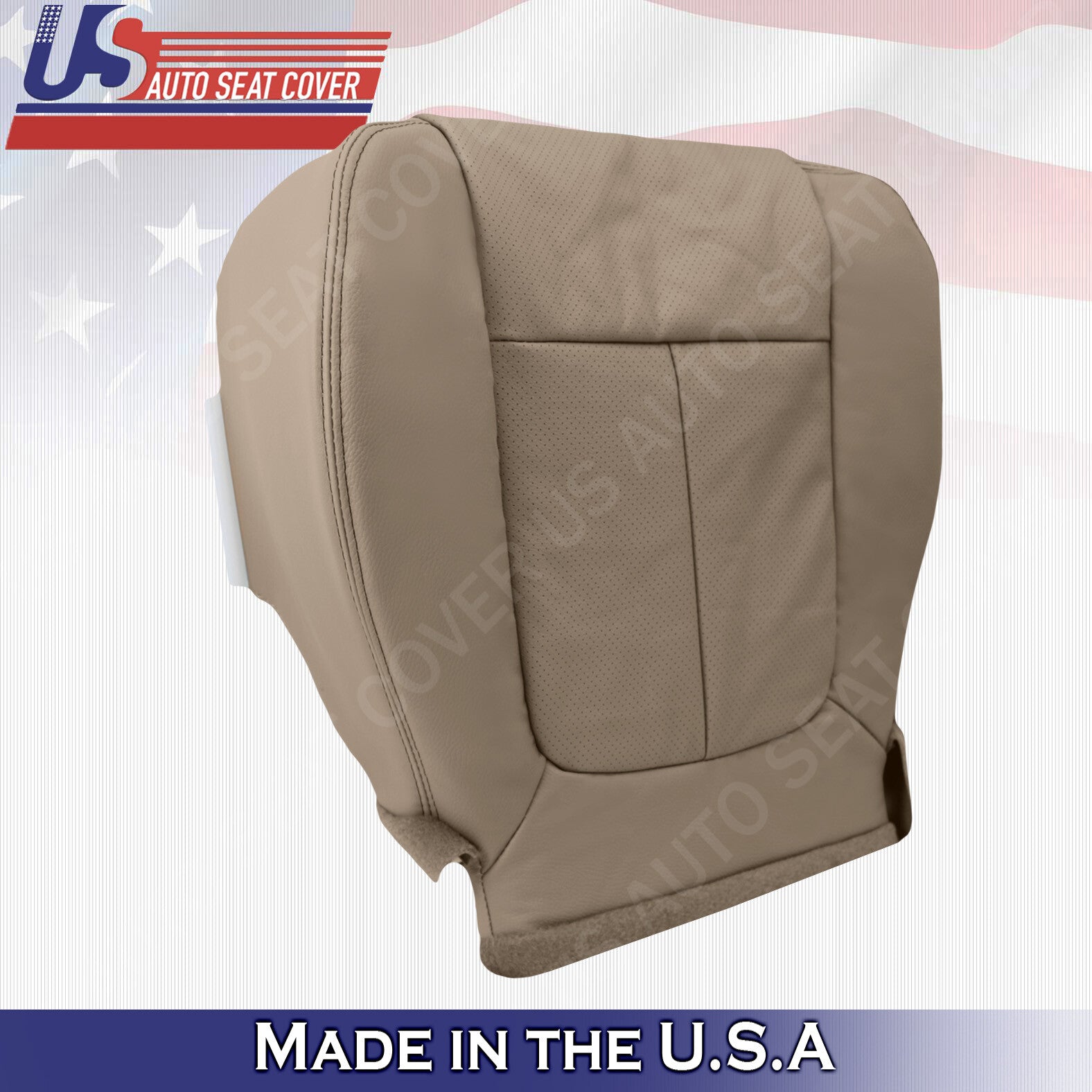 Driver Bottom Perforated Leather Cover Tan 2011 to 2014 Fits Ford F150 Lariat