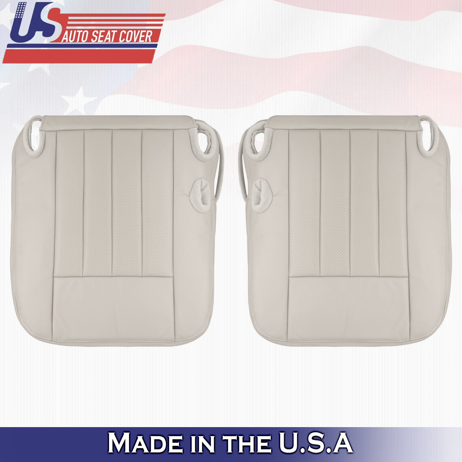 2003 to 2005 Fits Lincoln Town Car Driver & Passenger Bottoms Leather Covers Tan