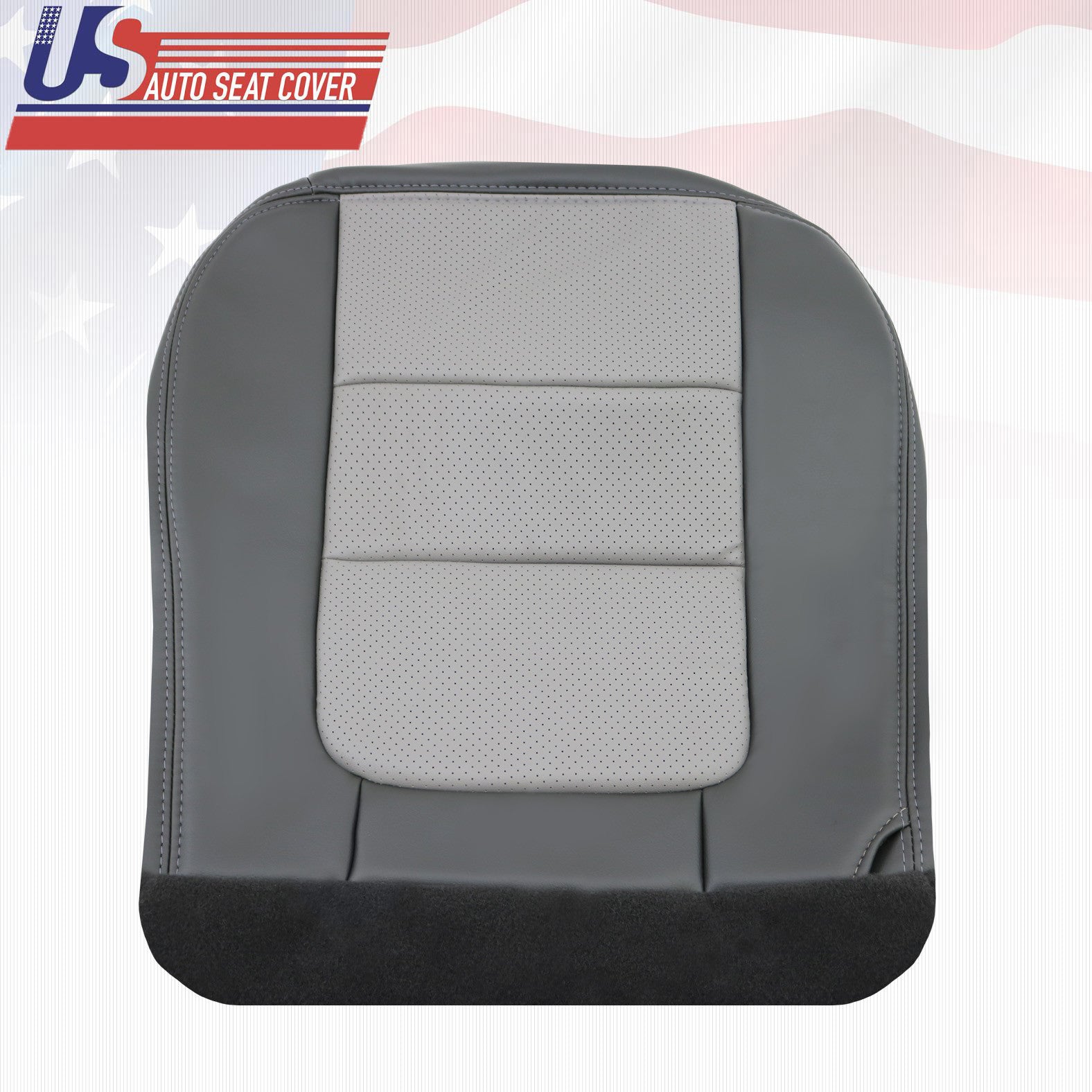 2001 Ford F250 Platinum Edition Driver Bottom All New Seat Cover in 2-Tone Gray