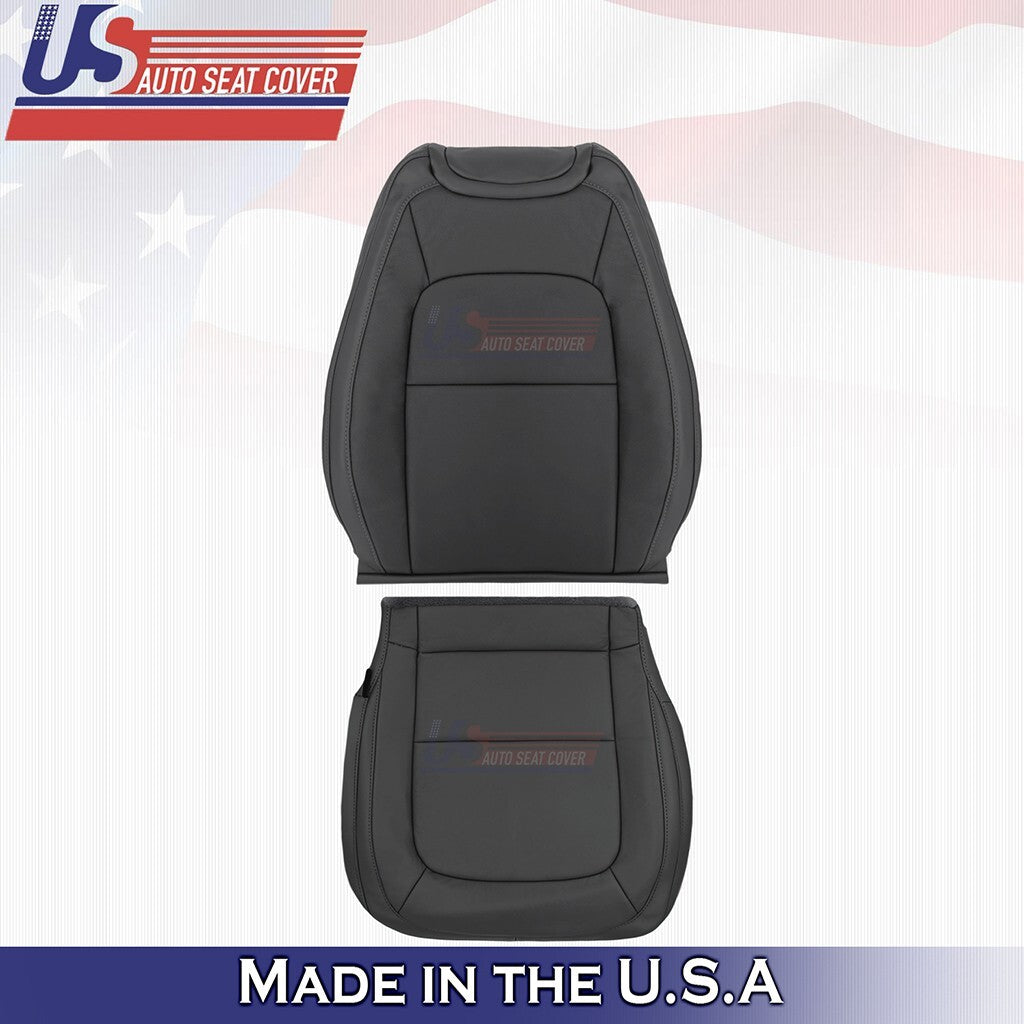 2015 to 2022 For Chevy Colorado Front Set Tops &Bottoms Leather Seat Cover Black