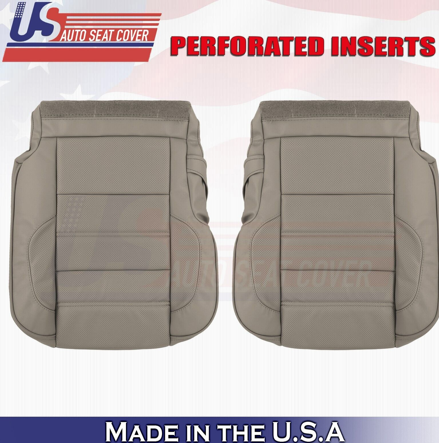 2017 2018 For GMC Yukon Denali Rear Driver & Passenger Bottom Leather Covers Tan