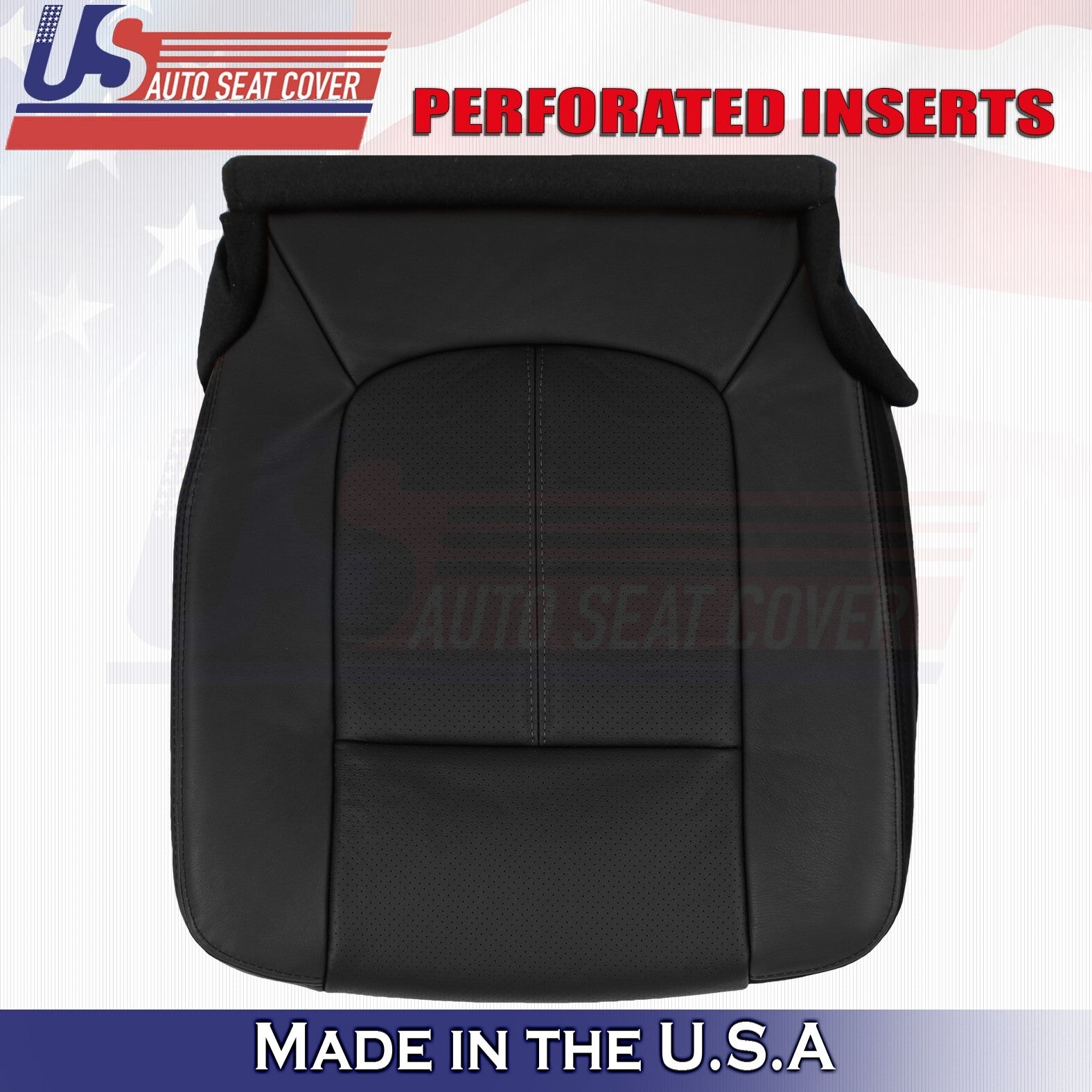 2013 to 2016 For Ford F450 F550 Platinum Passenger Bottom Leather Seat Cover BLK