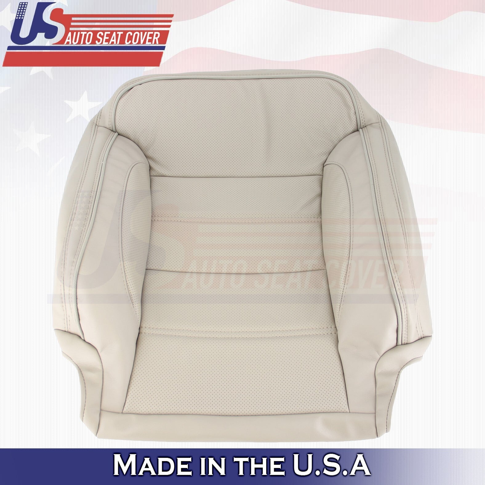 2014 to 2019 Fits GMC Sierra Denali Passenger Top Leather Seat Cover Tan