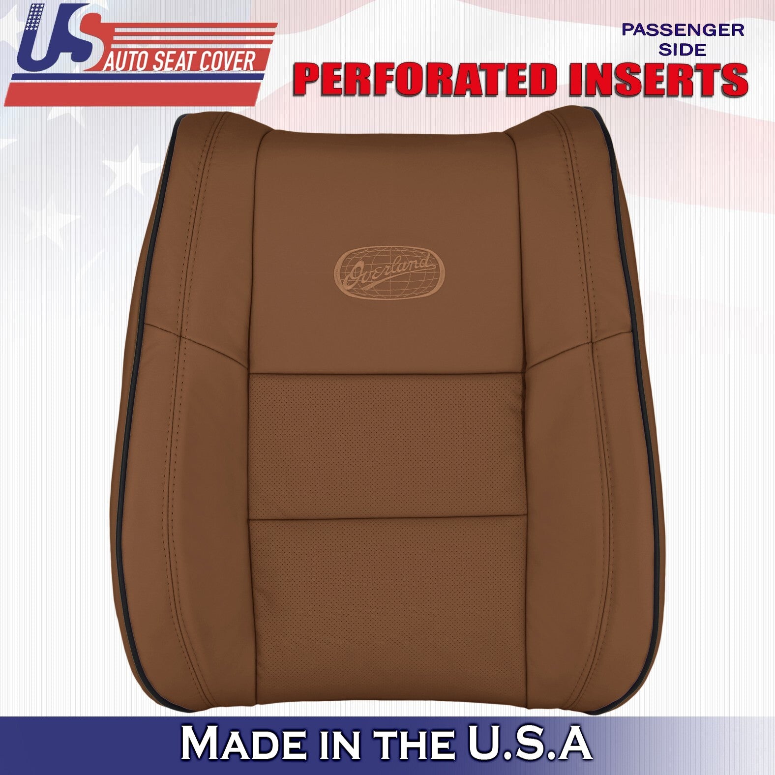 2018 For Jeep Grand Cherokee OVERLAND Passenger Top Bottom Leather Covers Brown