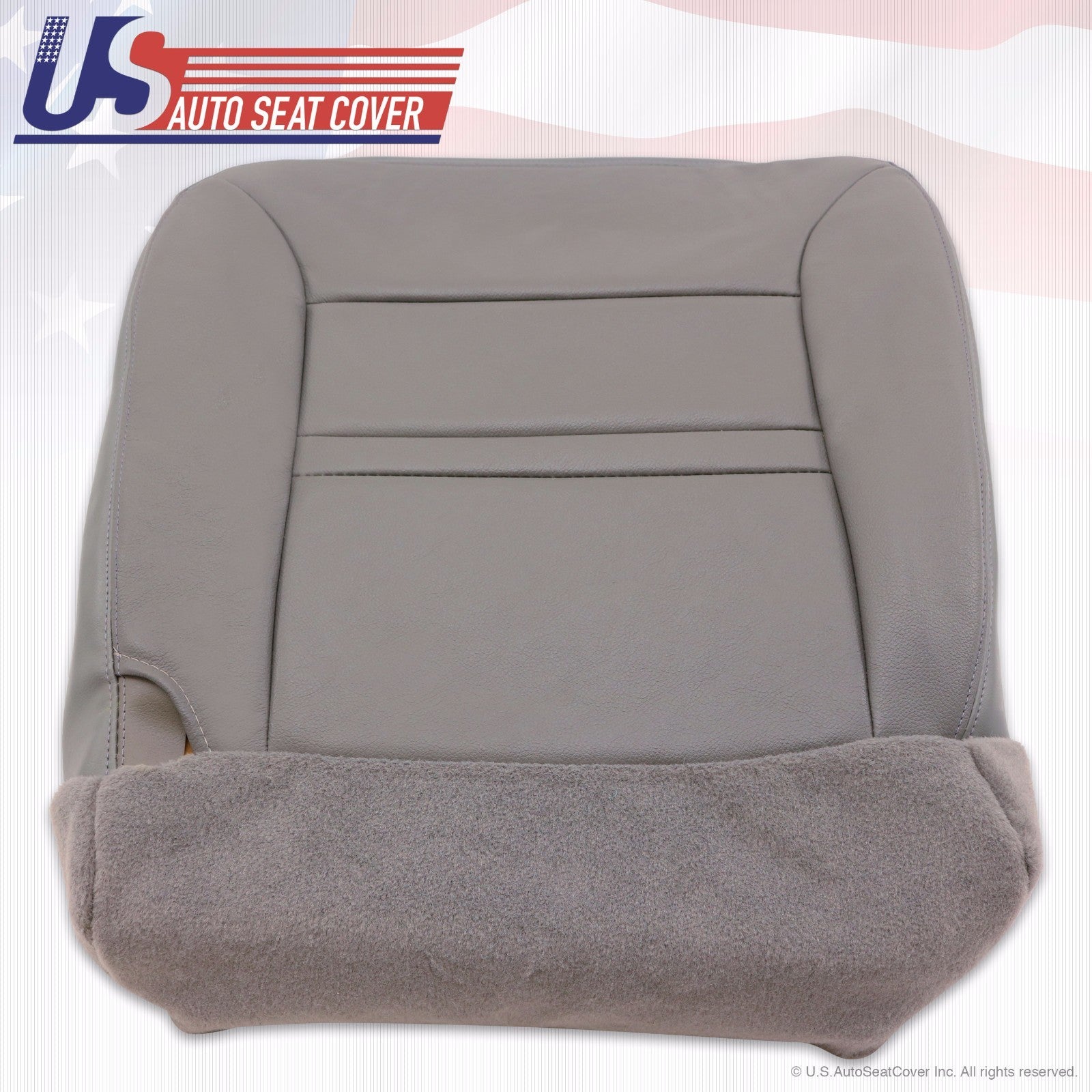 2001 Ford Excursion Limited Passenger Side Bottom Leather Seat Cover Gray