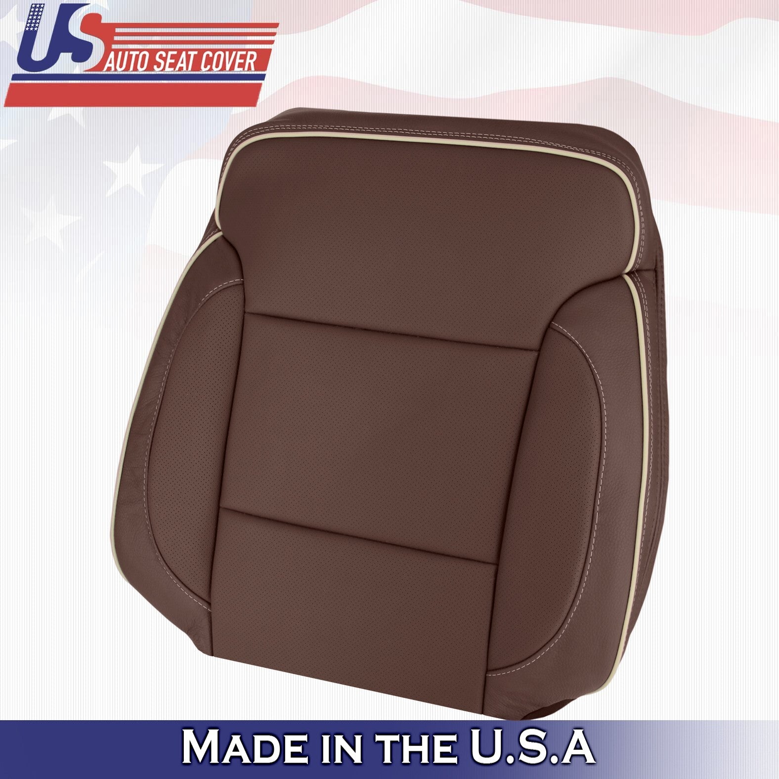 2017 For Chevy Silverado High Country Driver Passenger Top Leather Covers Brown