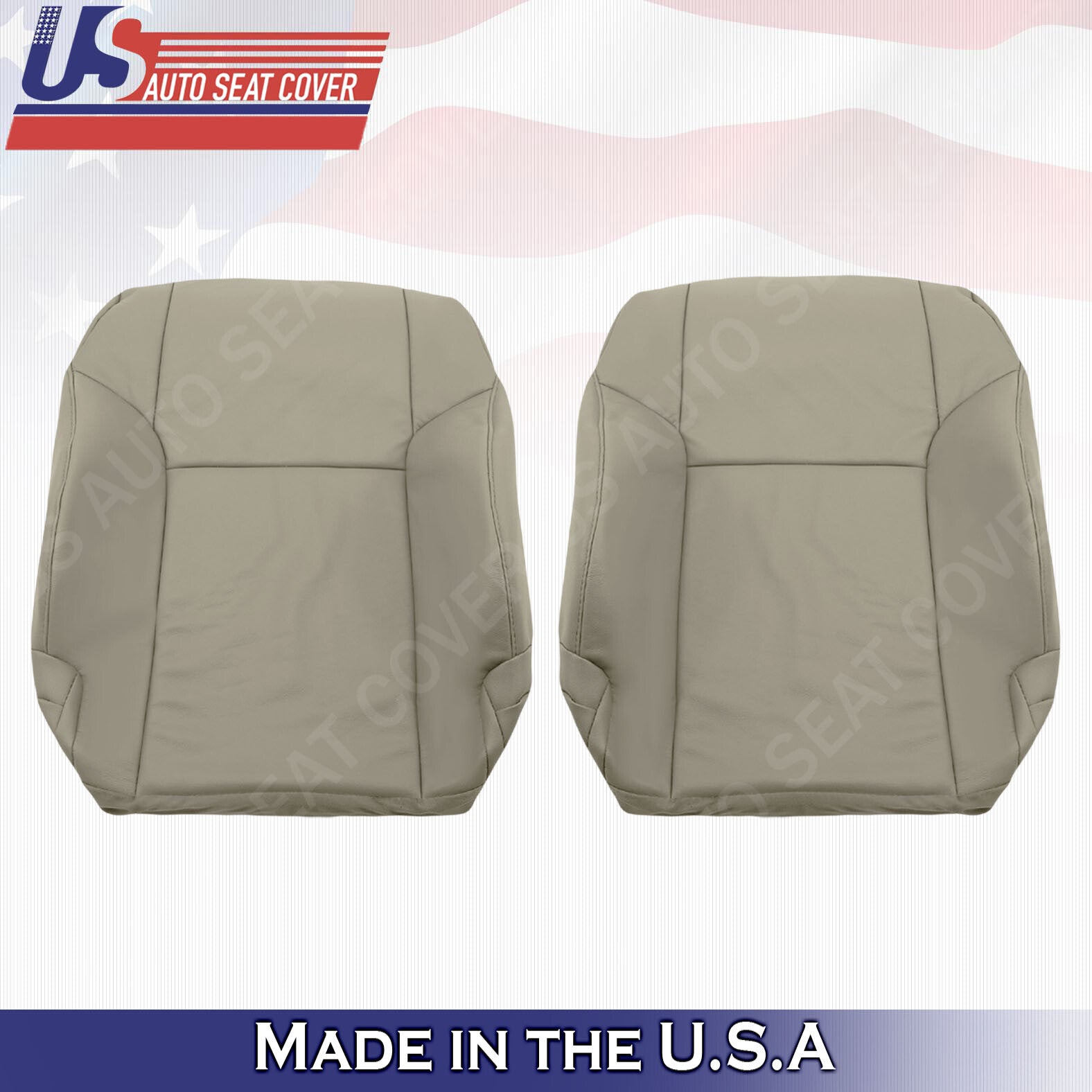 For 2003 to 2009 Toyota 4Runner Driver & Passenger Tops Leather Seat Cover Taupe