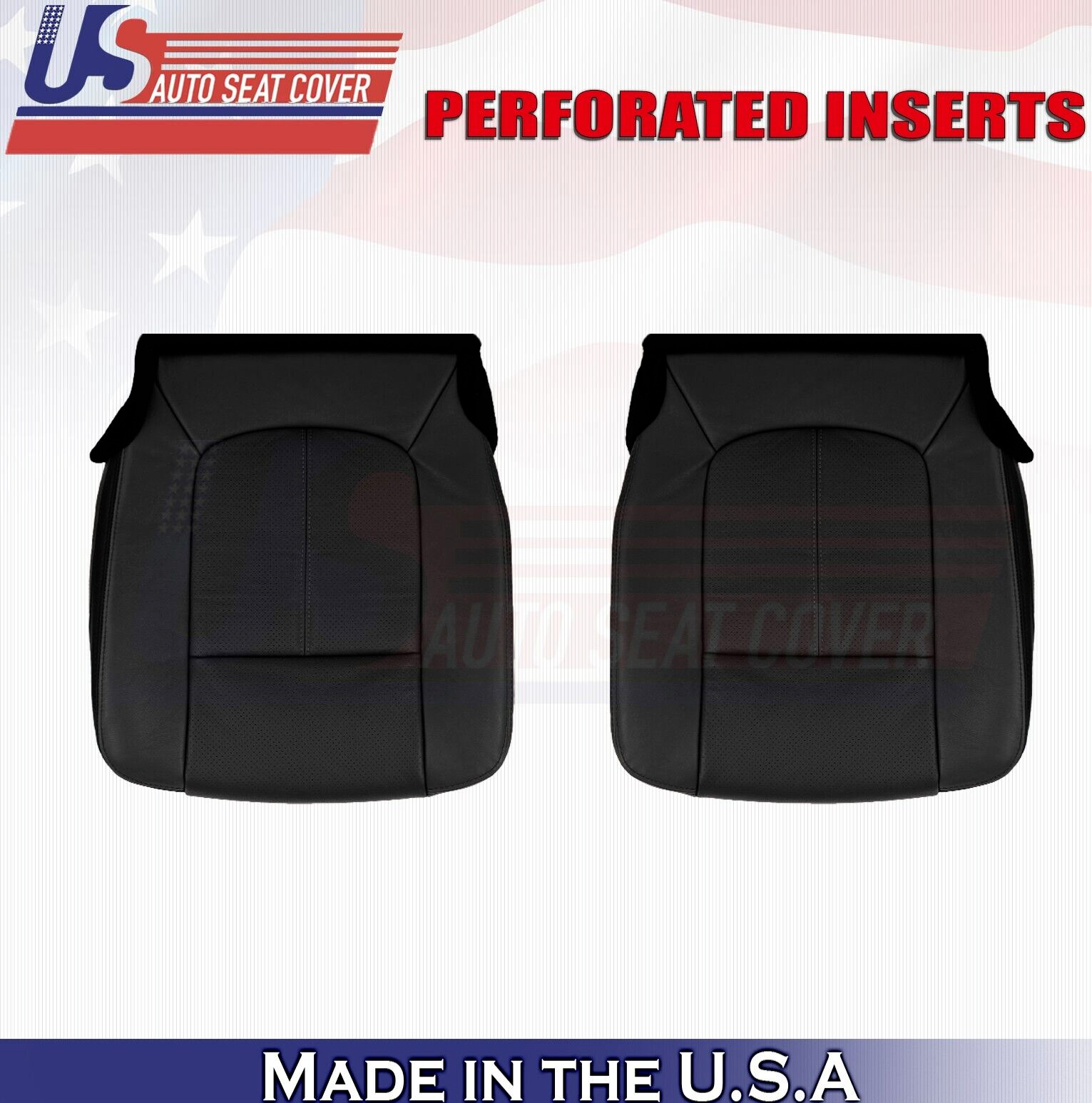 2013 to 2016 For Ford F450 Platinum Driver & Passenger Bottom Leather Covers BLK