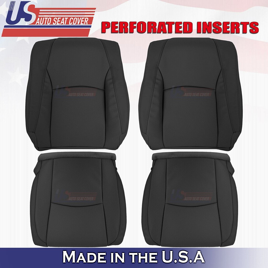 2003 to 2009 For Lexus RX350 Front Set Tops &Bottoms Synth Leather Cover Black