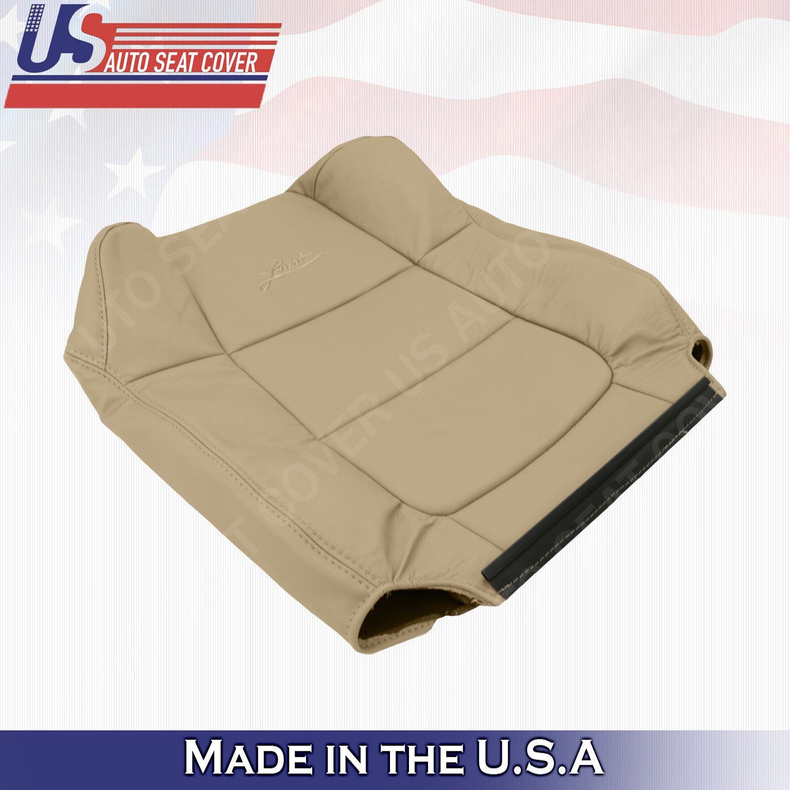 FRONT UPPER LEFT HAND Seat Cover Med. Parchment Tan Leather 2001 -2003 Ford F150