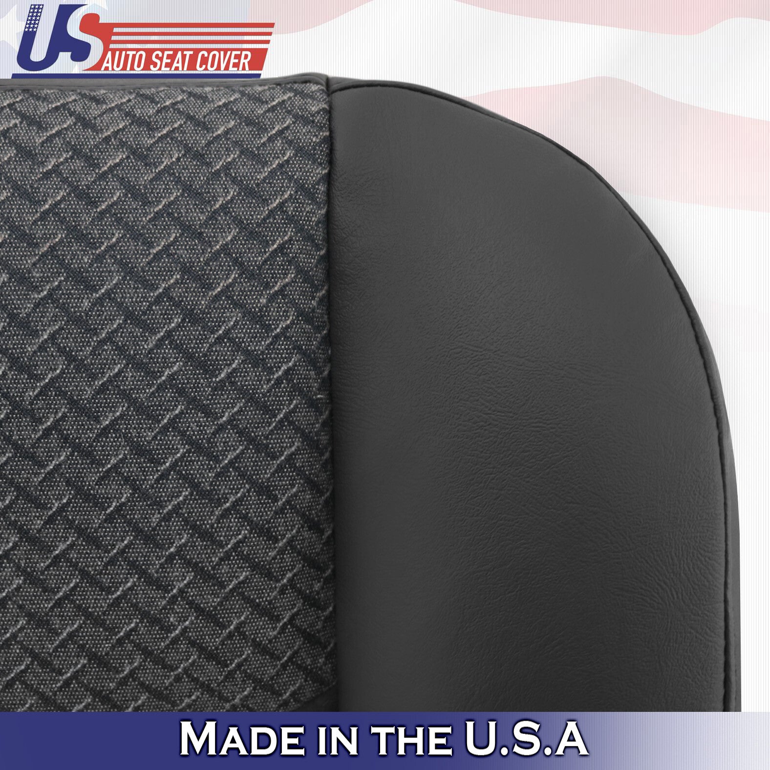 2003 2004 Chevy Avalanche PASSENGER Bottom Leather-Cloth Seat Cover "Dark Gray"