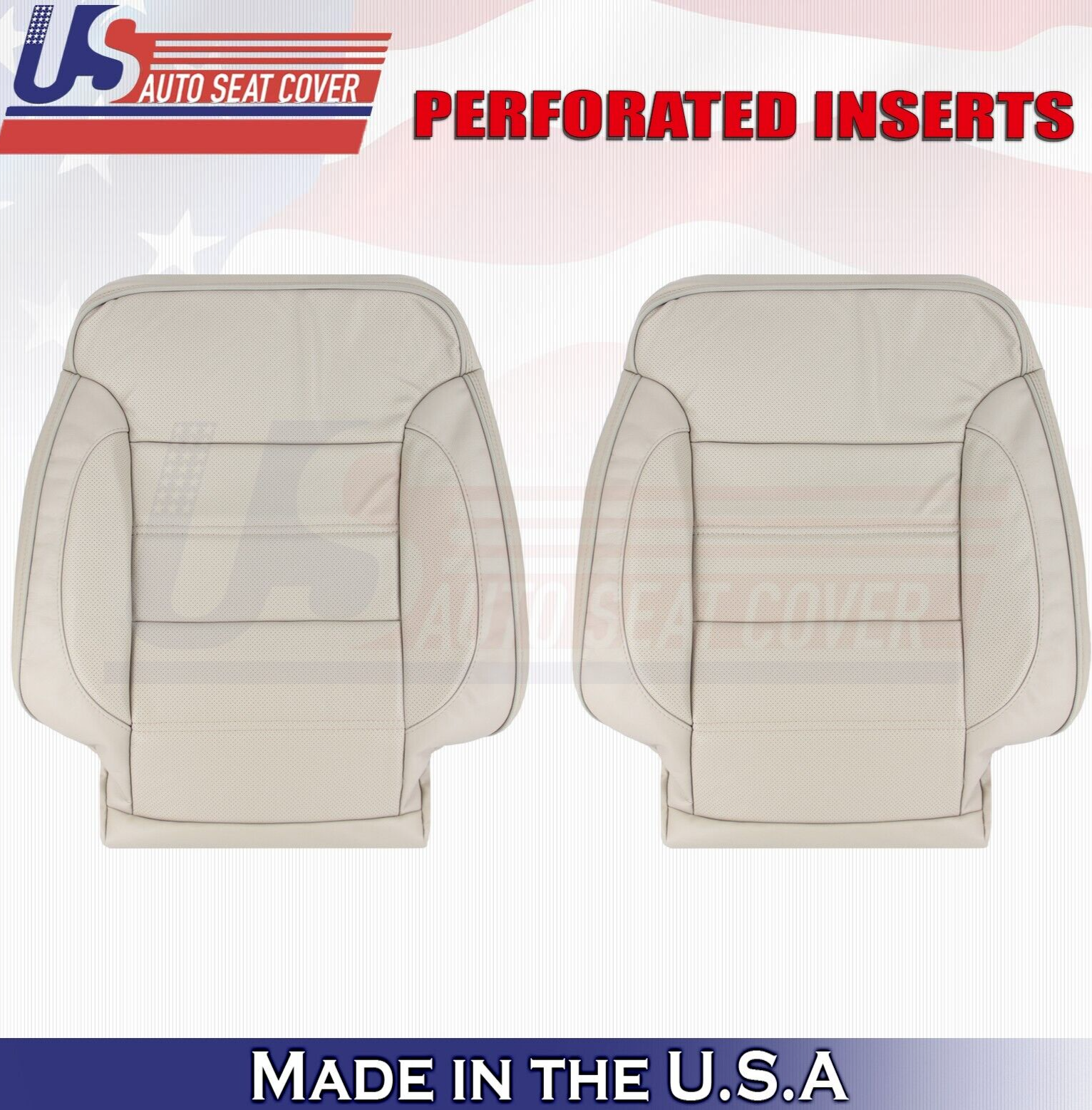2016 For GMC Yukon Denali Driver & Passenger Top Leather Seat Covers Tan