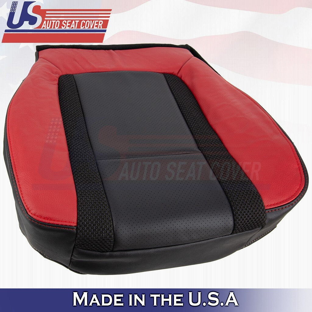 Passenger Top & Bottom Seat Cover Black/Red For 2014 Ford F150 Raptor