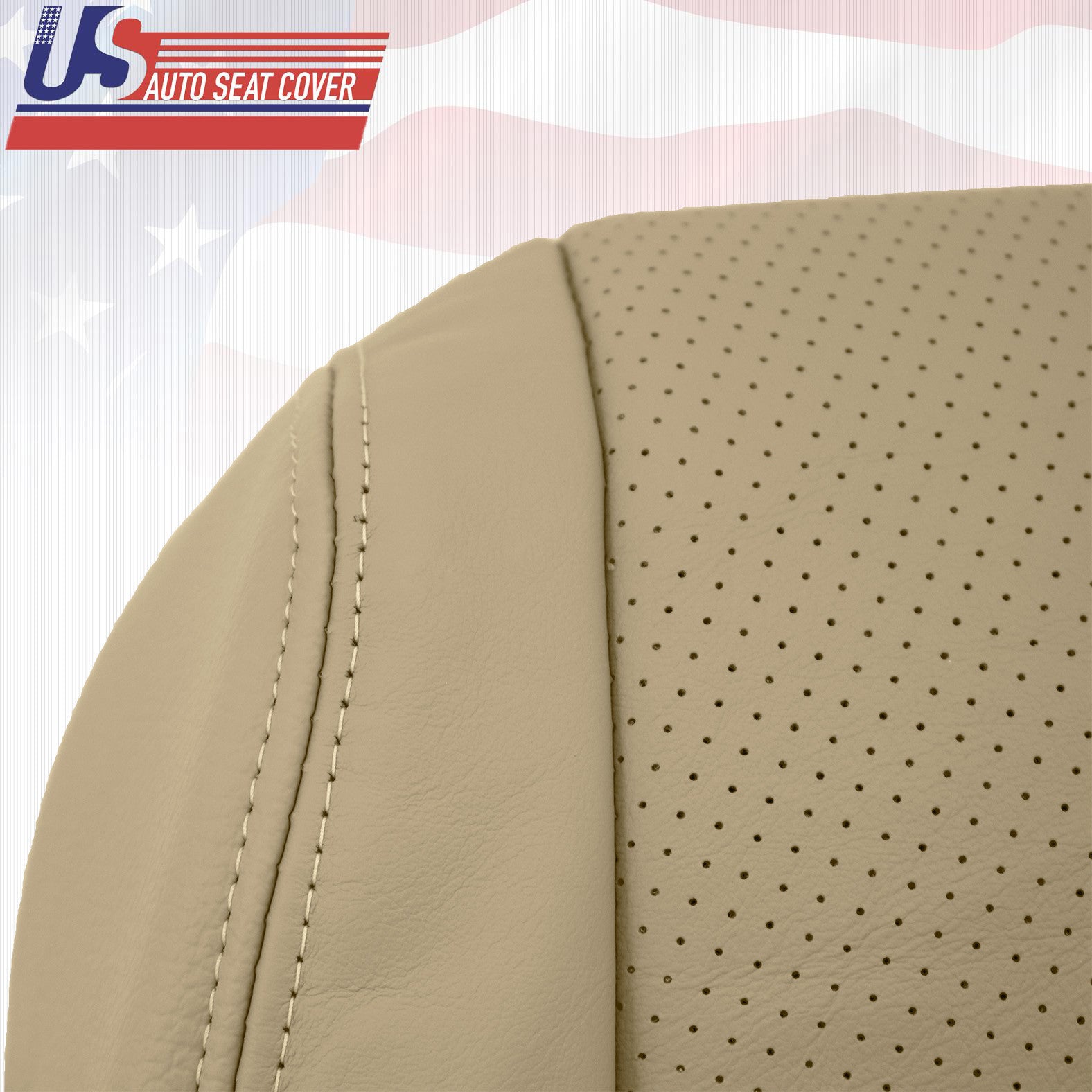 For 07 08 Acura TL Passenger Bottom Replacement Seat Cover Perforated LeatherTAN