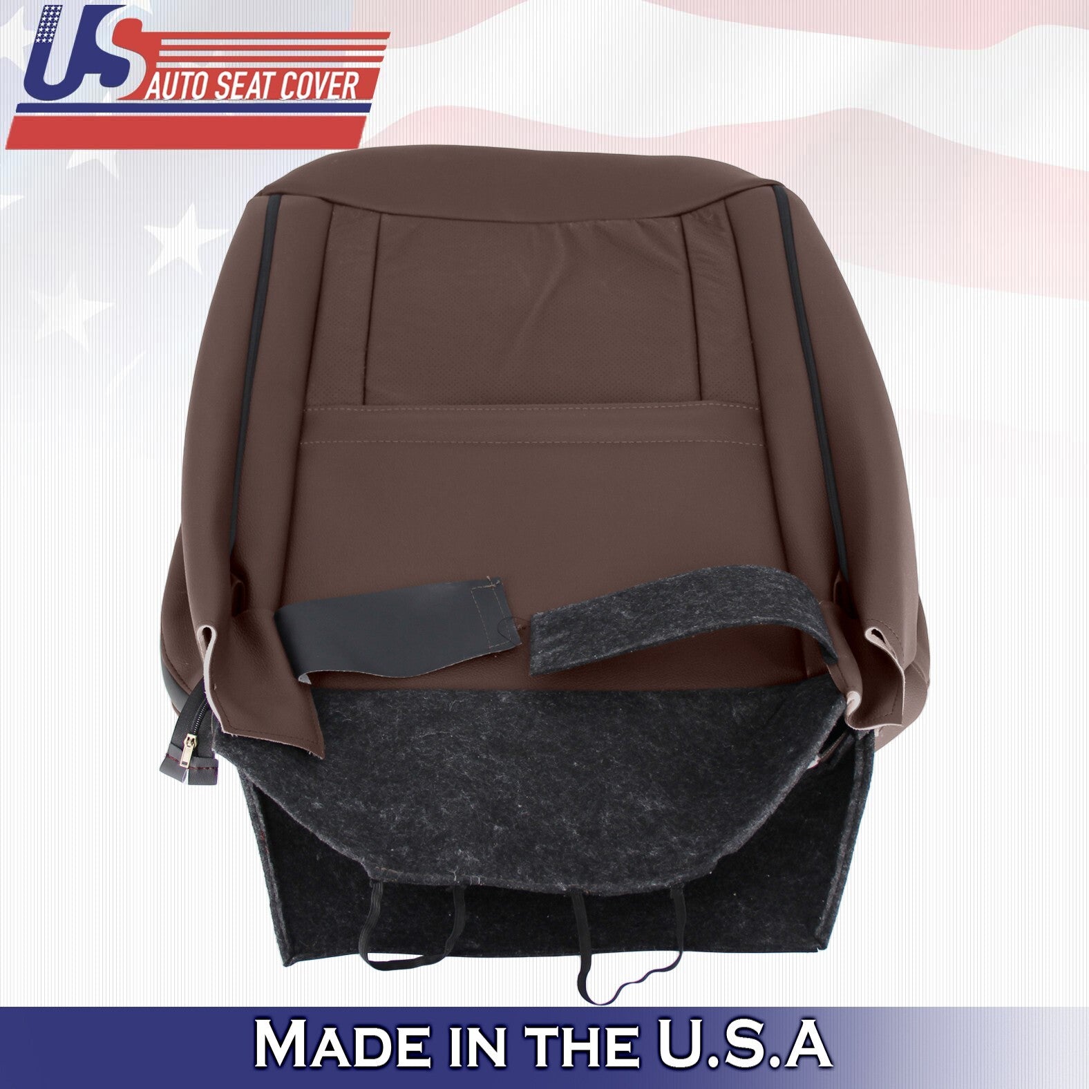 2015 to 2020 For Ford F150 Platinum Drive Top & Bottom Leather Seat Covers Brown