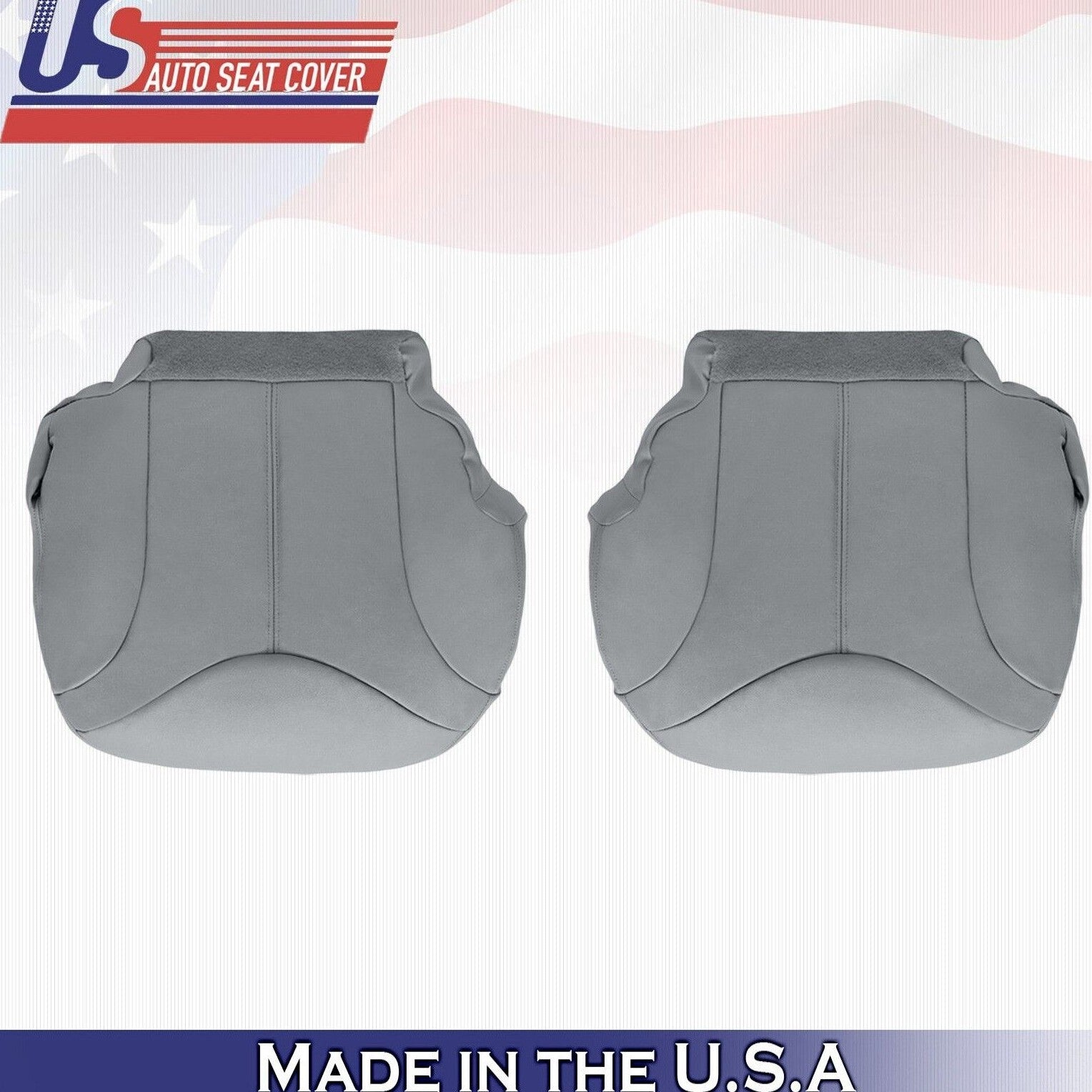 2001 2002 For GMC Yukon XL SLT SLE Driver Passenger Bottom Leather Covers Gray