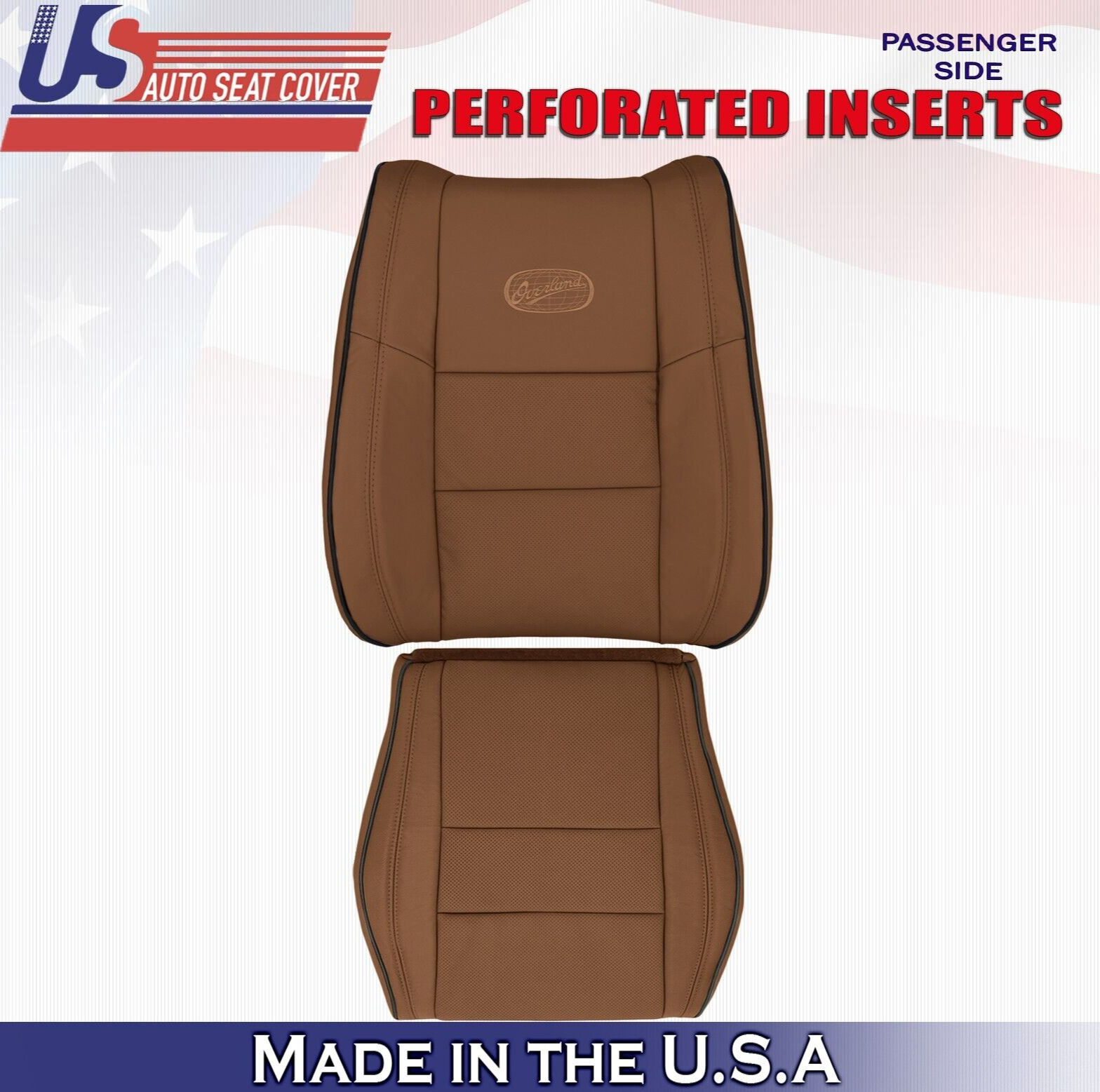2012 For Jeep Grand Cherokee Overland Passenger Top Bottom Leather Covers Brown