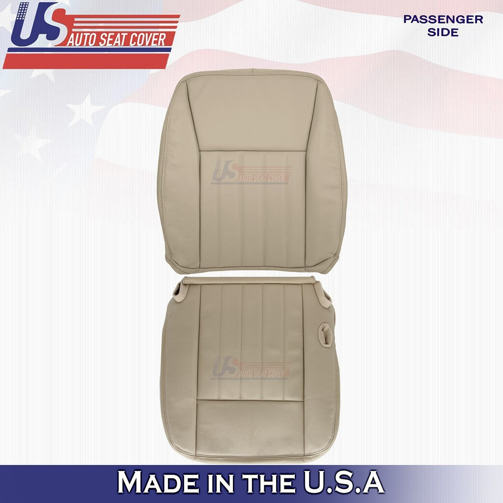 2003 to 2005 For Lincoln Town Car Passenger Bottom & Top Leather Cover Med Camel