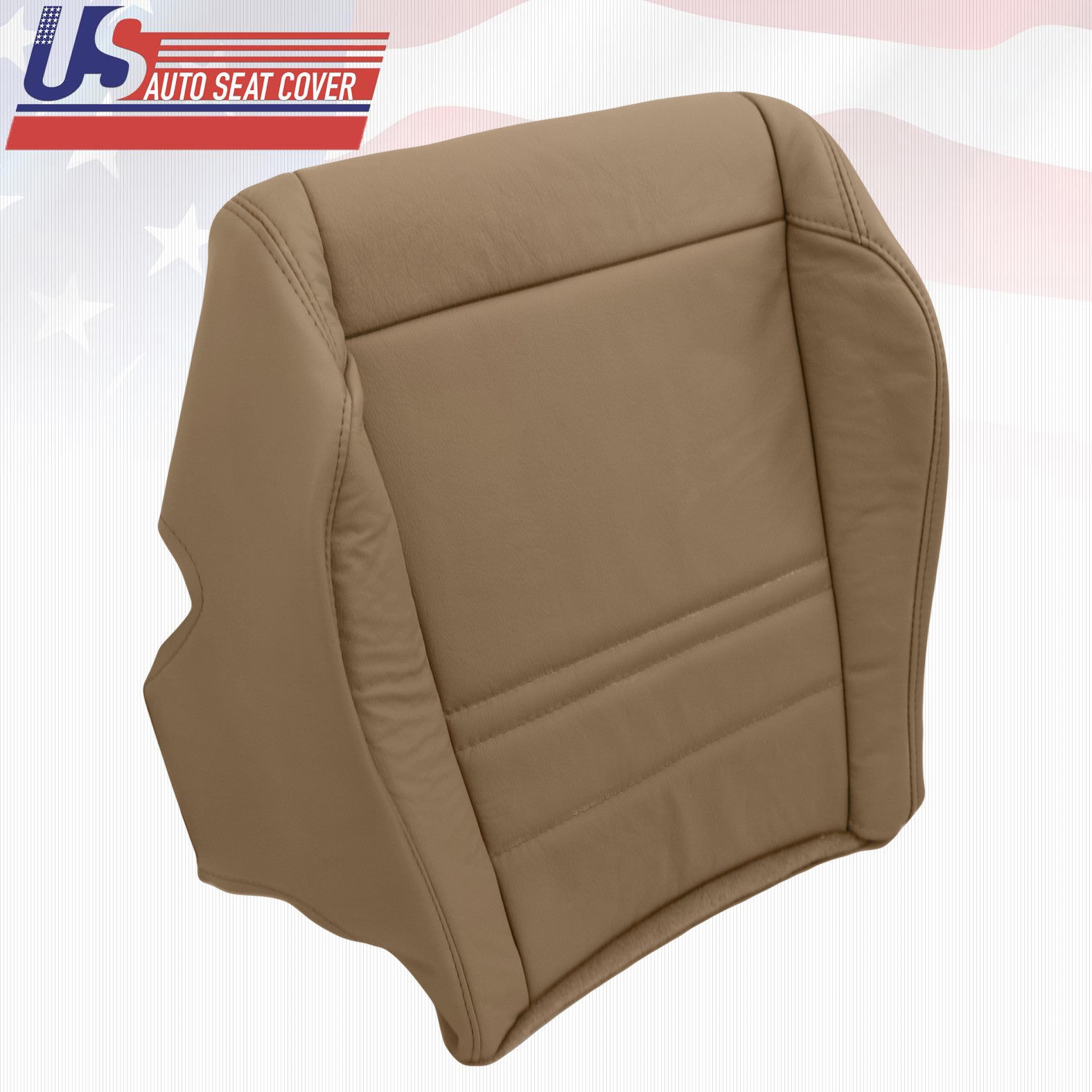 1998-2001 FORD EXPLORER XLT LEATHER DRIVER BOTTOM REPLACEMENT SEAT COVER IN TAN