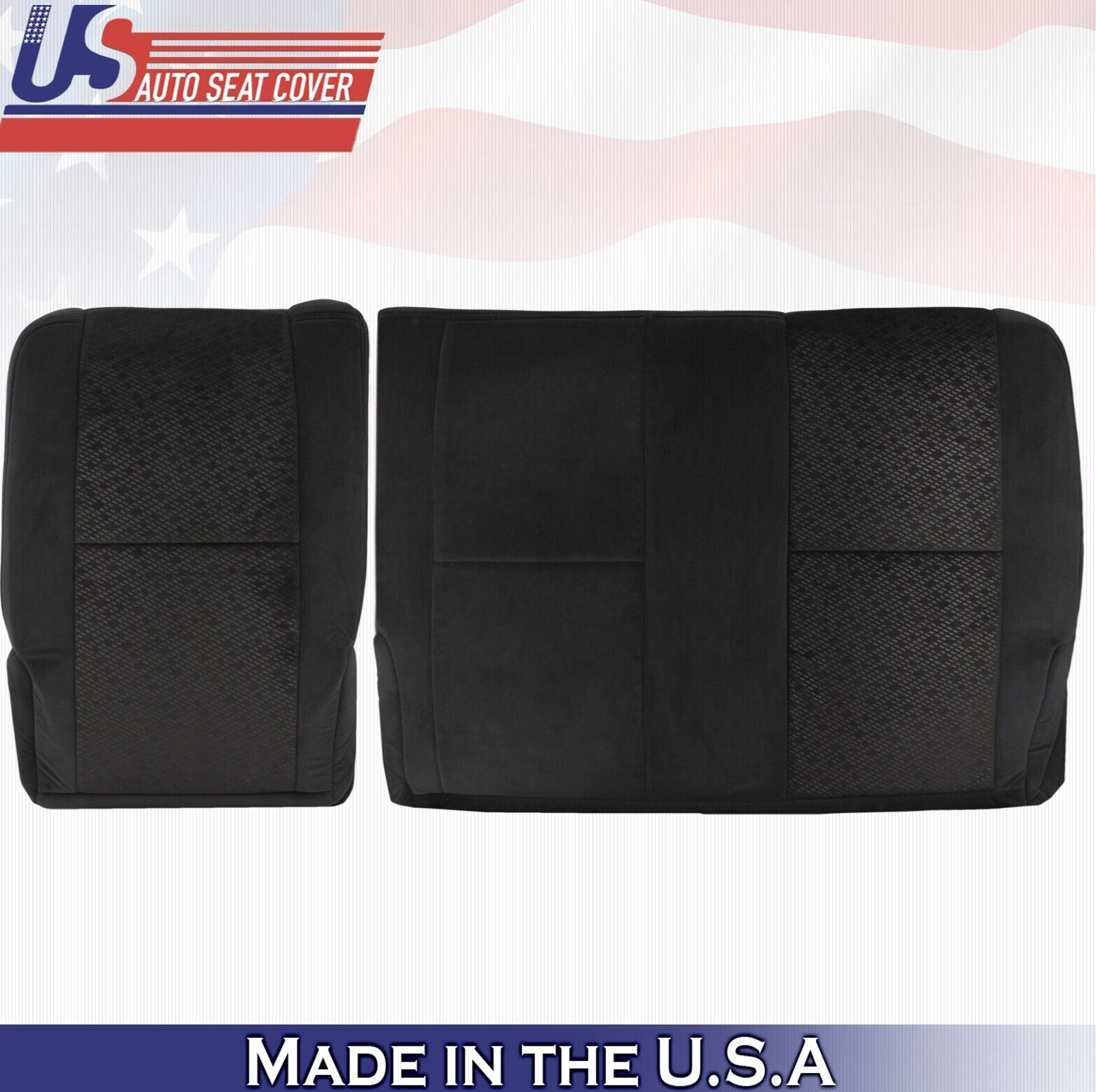 2008 For GMC Sierra 1500 2500 3500 Rear Driver & Passenger Top Cloth Covers BLK