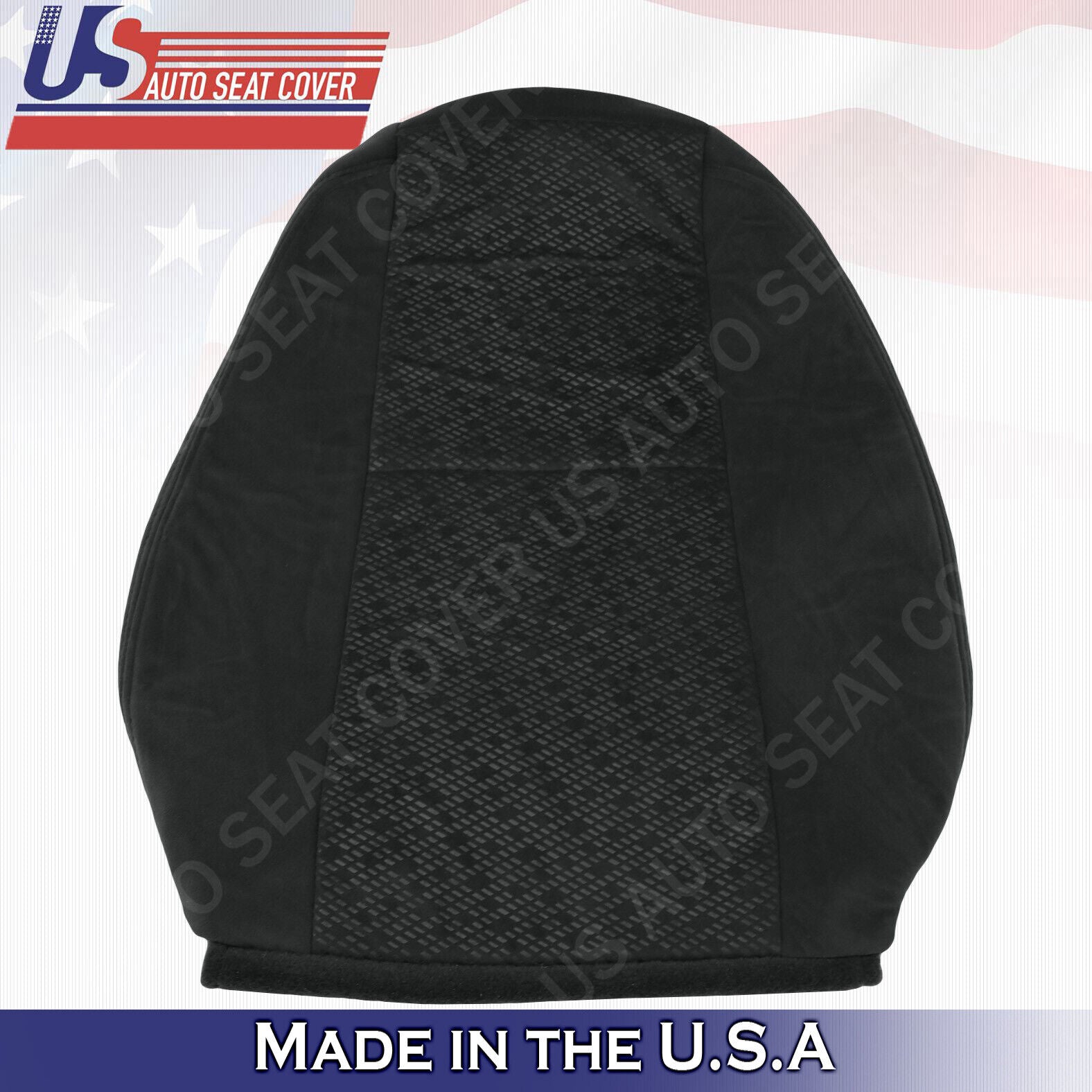 Passenger Top & Bottom For 2007 2008 GMC Sierra 3500 Cloth Seat Cover Black