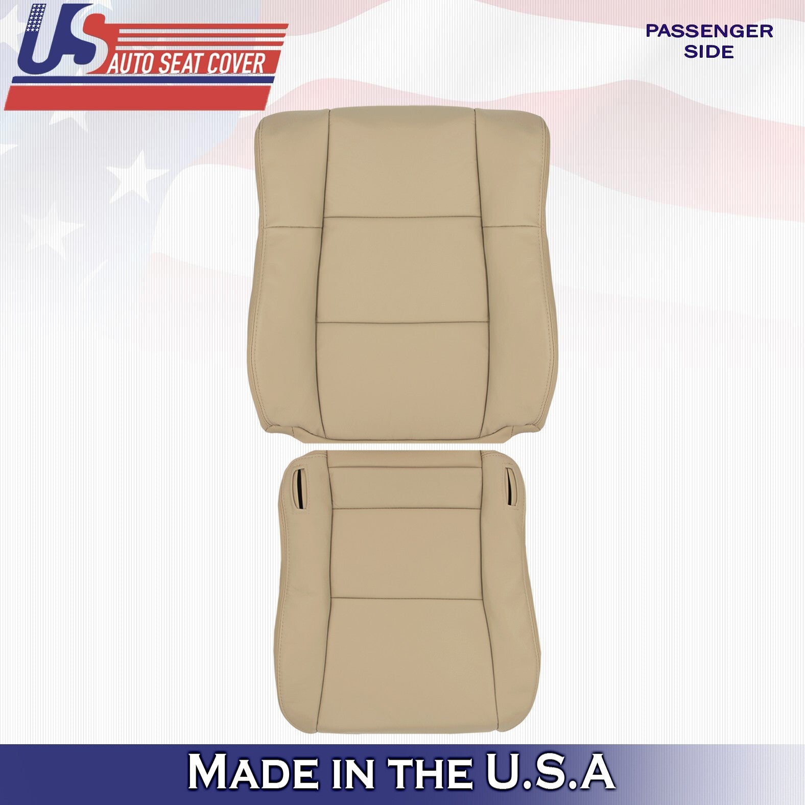 1997 1998 1999 For Lexus ES300 Passenger Top & Bottom Leather Seat Covers Ivory