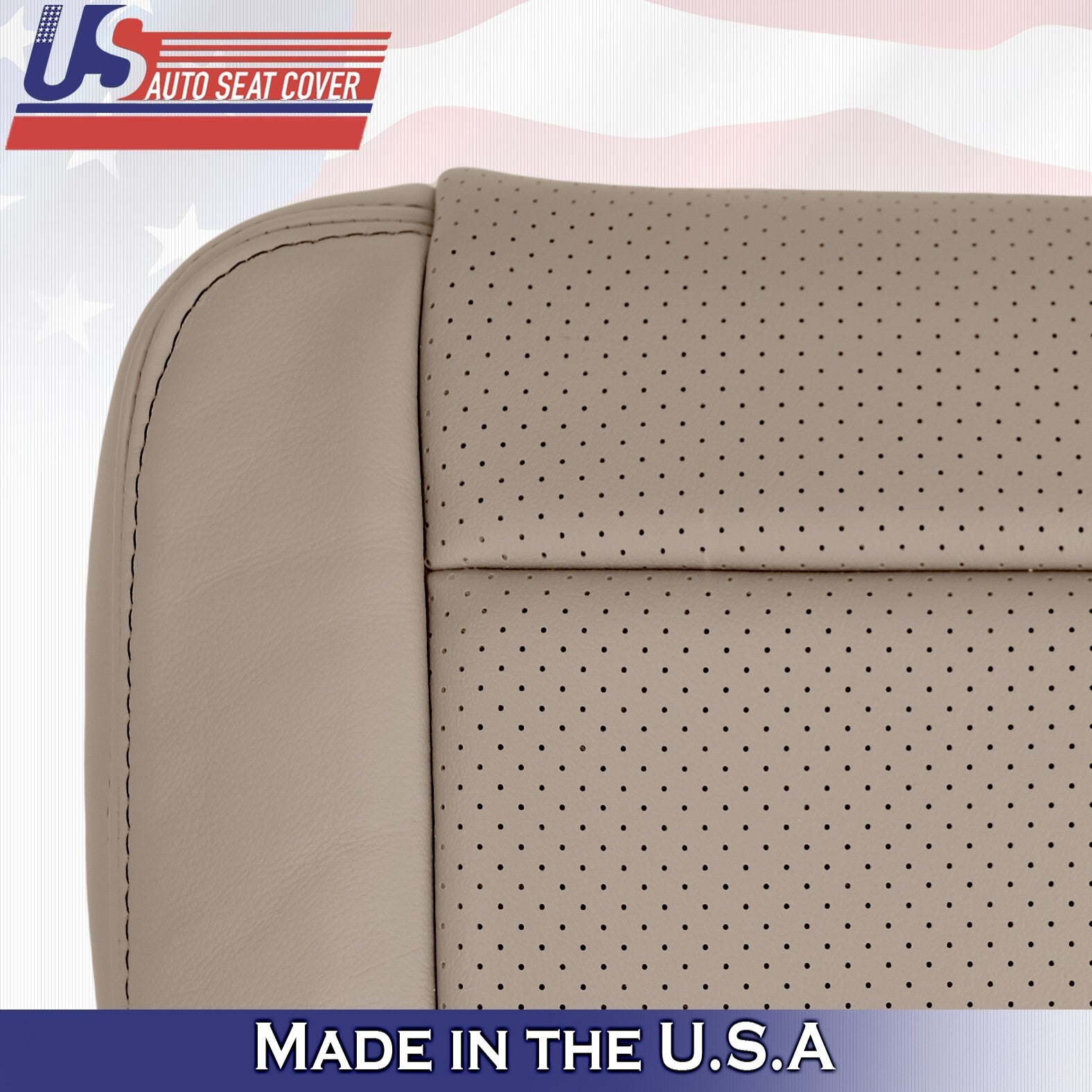 2011 to 2016 For Ford F550 Rear Driver & Passenger 2x Bottom Leather Covers Tan