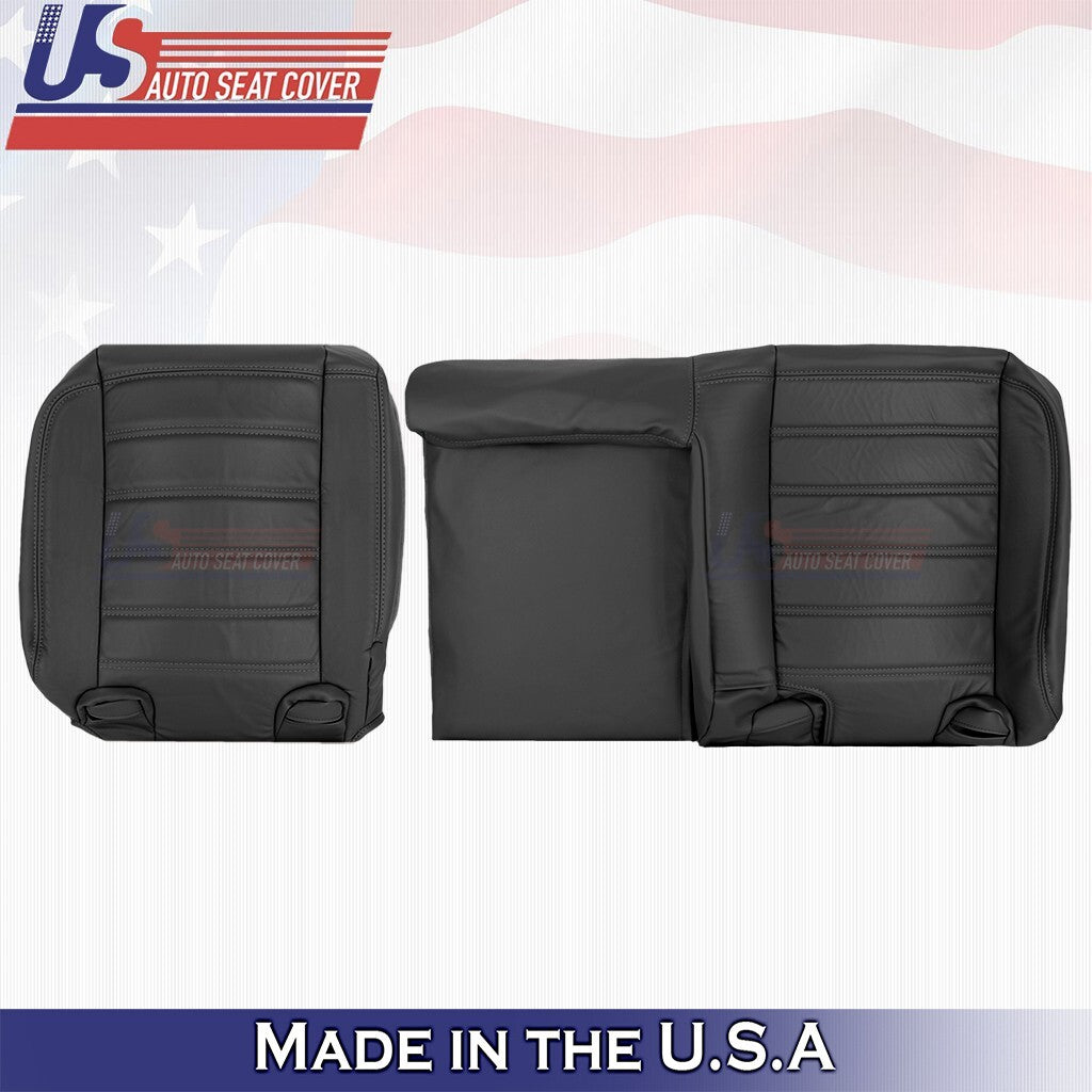 2003 to 2007 Fits Hummer H2 REAR Driver & Passenger Tops Leather Cover Black