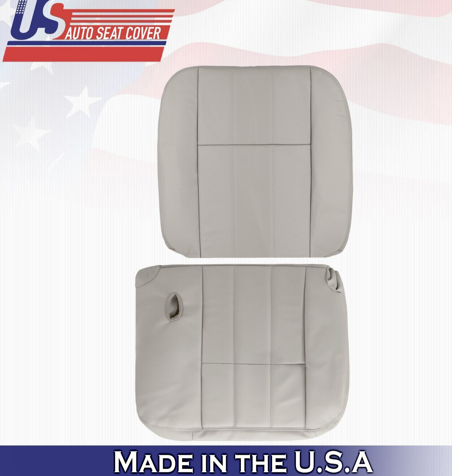 2009 2010 2011 For Mercury Grand Marquis Driver Top & Bottom Leather Covers Gray