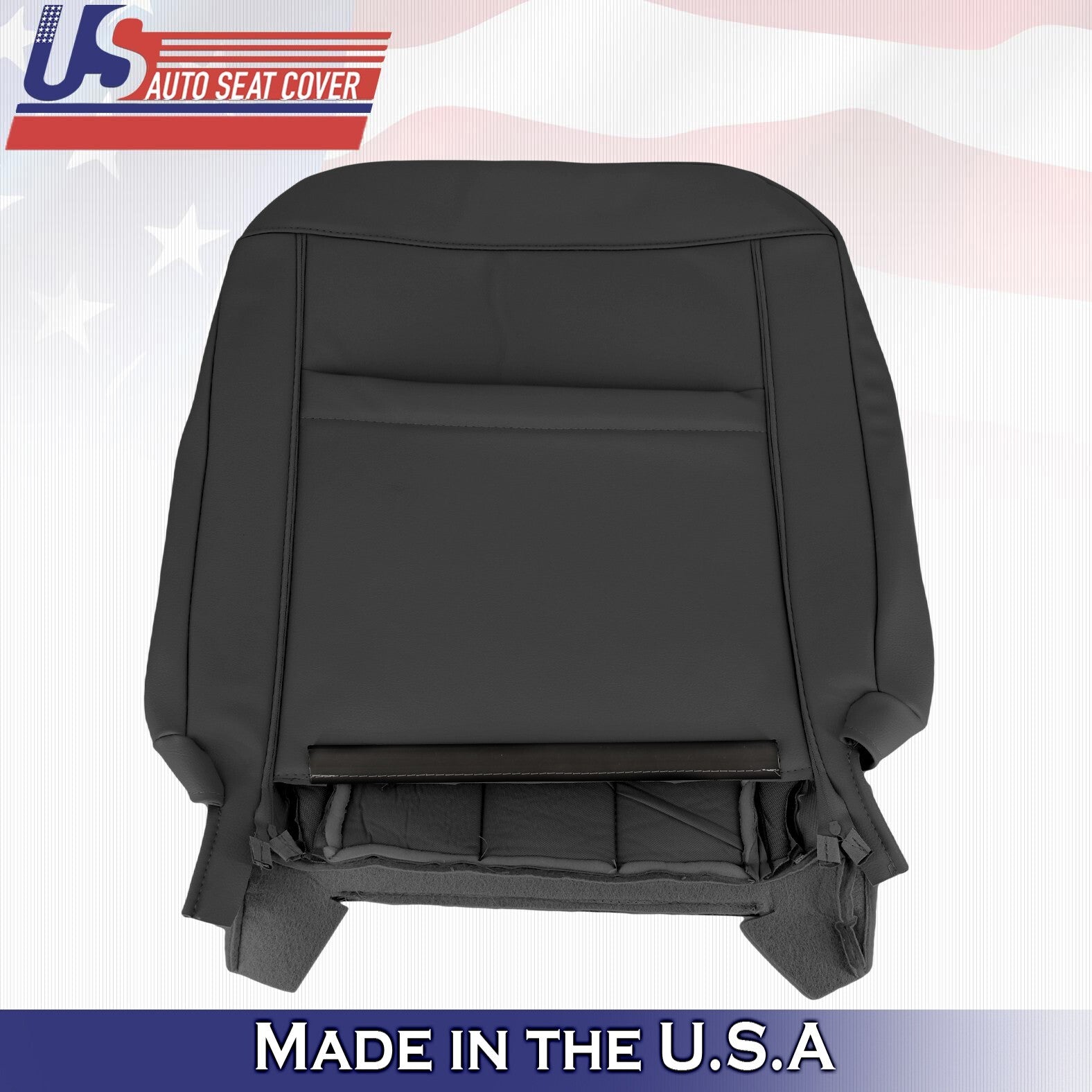 2003 to 2011 For Mercury Grand Marquis 2 Top & 2 Bottom Leather Seat Covers BLK