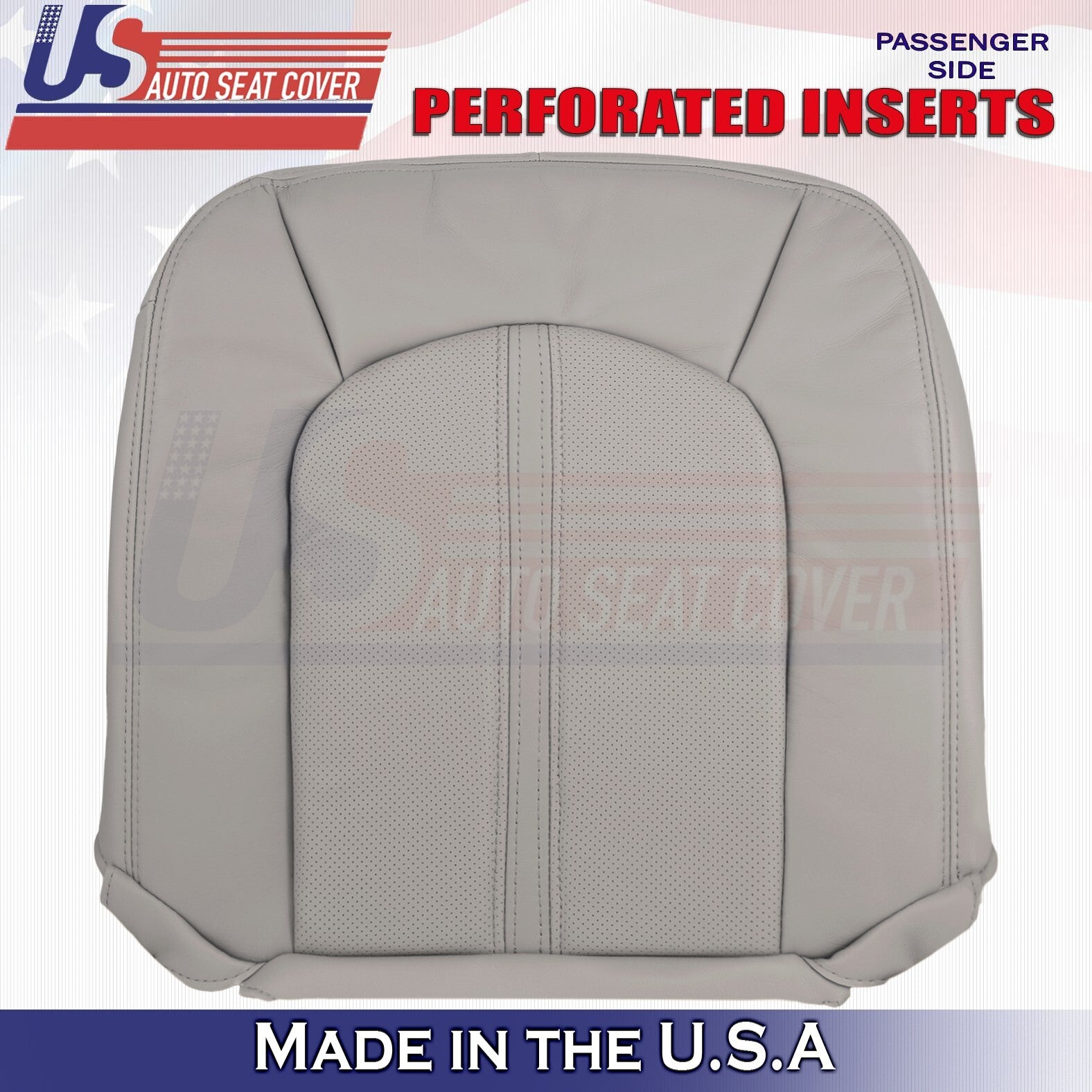 2008 to 2013 For Cadillac CTS Driver & Passenger Bottom Leather Seat Covers Gray