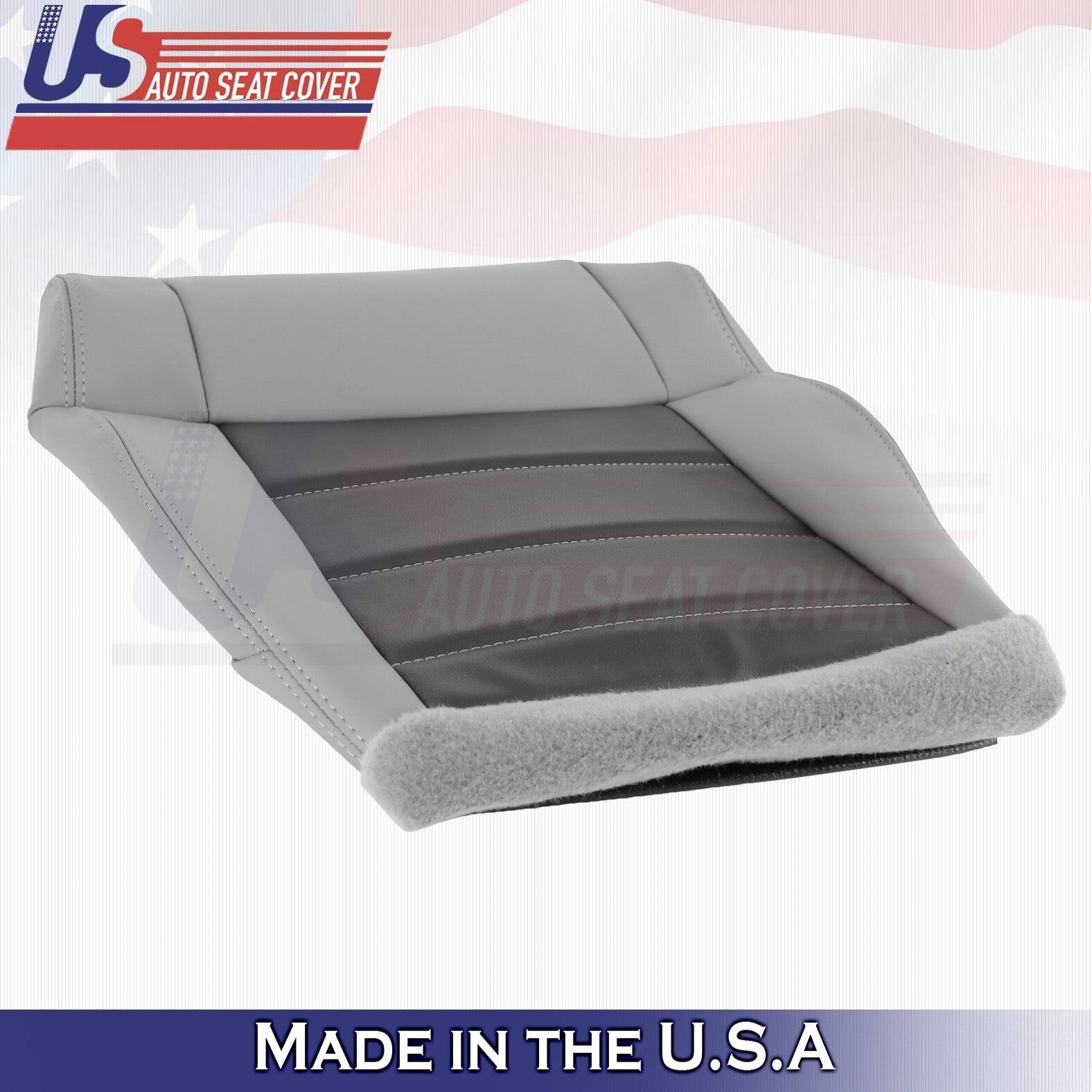 2010 For Jeep Wrangler Front Driver Bottom Synthetic Leather Seat Cover Gray