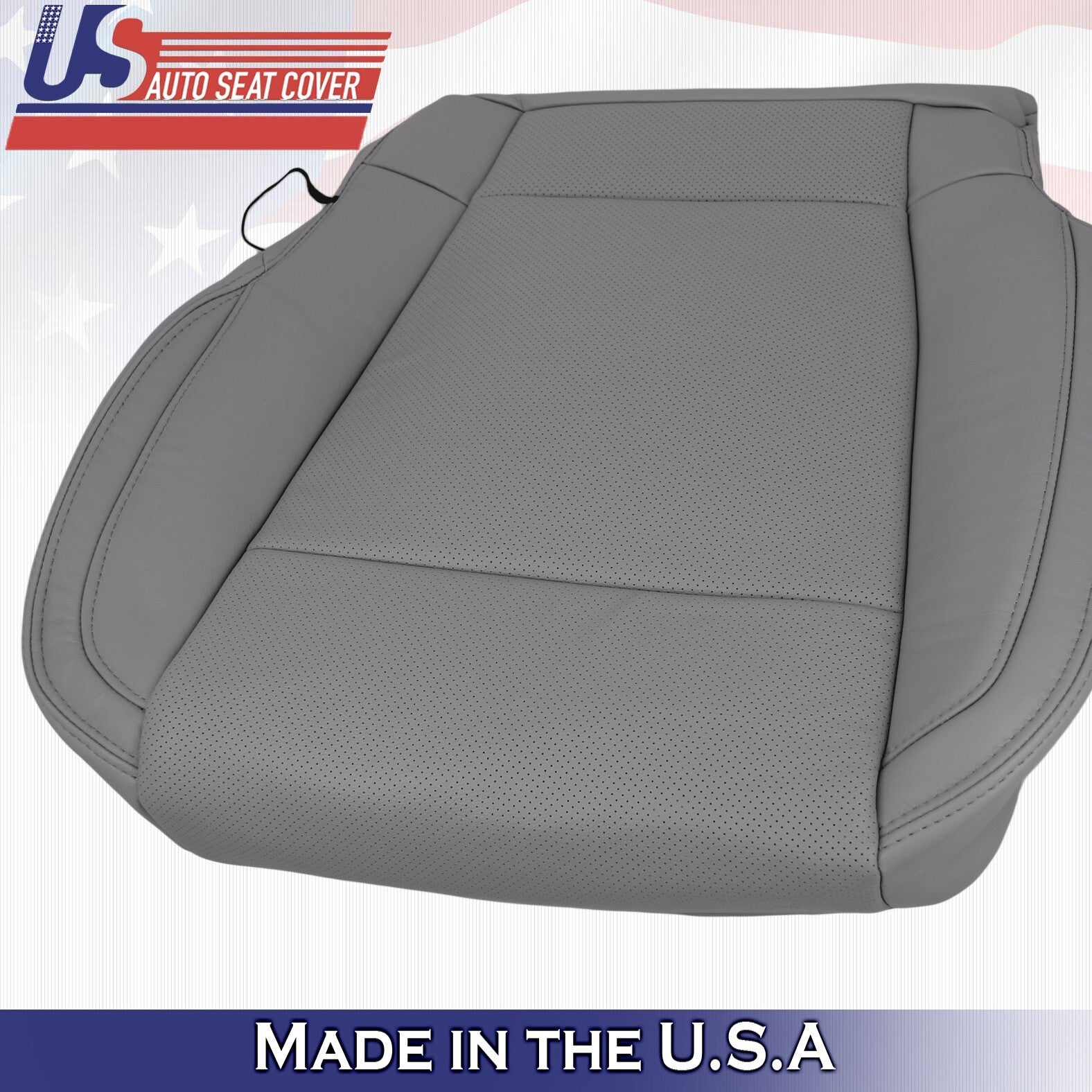 2017 For Ford F150 Lariat Driver Side Bottom Perf Leather Seat Cover Gray