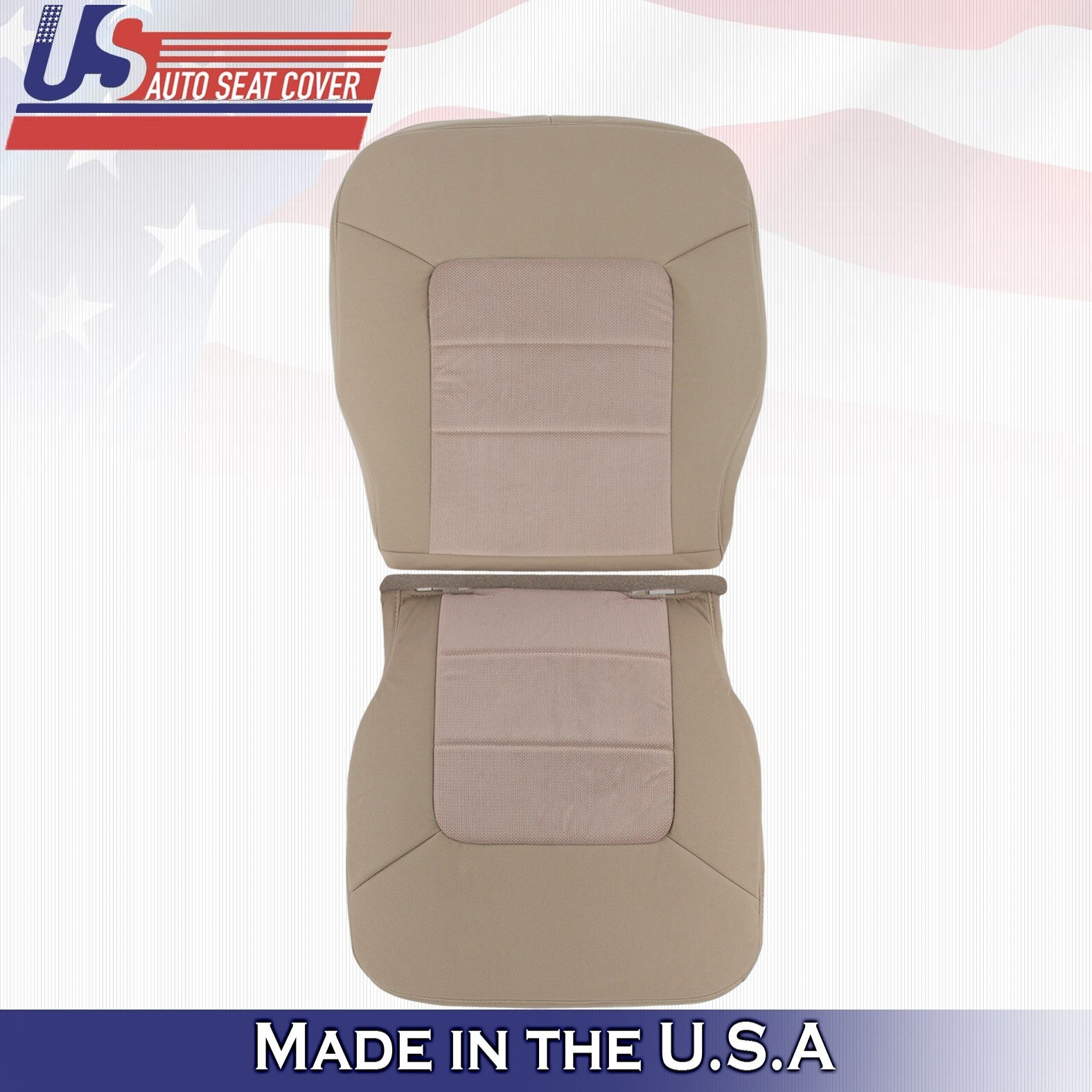 2003 2004 For Ford Expedition XLT  2nd Row Driver Top & Bottom Cloth Covers Tan