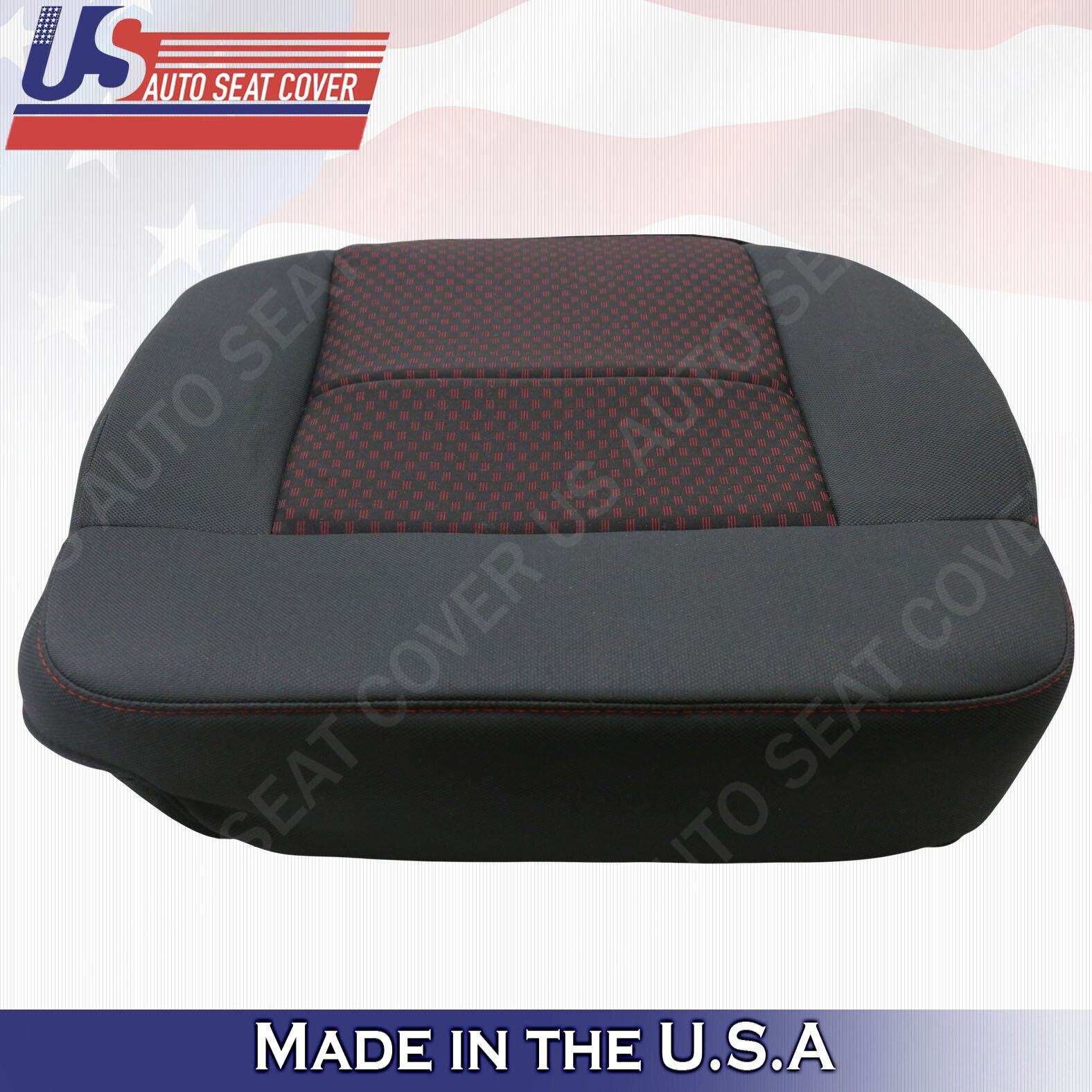2007 2008 Ford F150 STX Sport PASSENGER Bottom Cloth Seat Cover 2tone Black Red