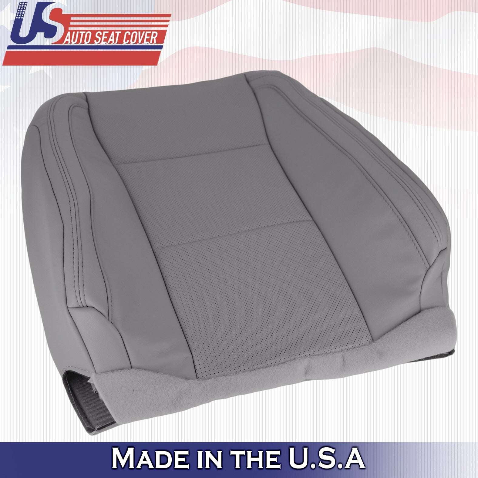 2016 For Ford F150 Lariat Driver & Passenger Top Perf Leather Seat Covers Gray