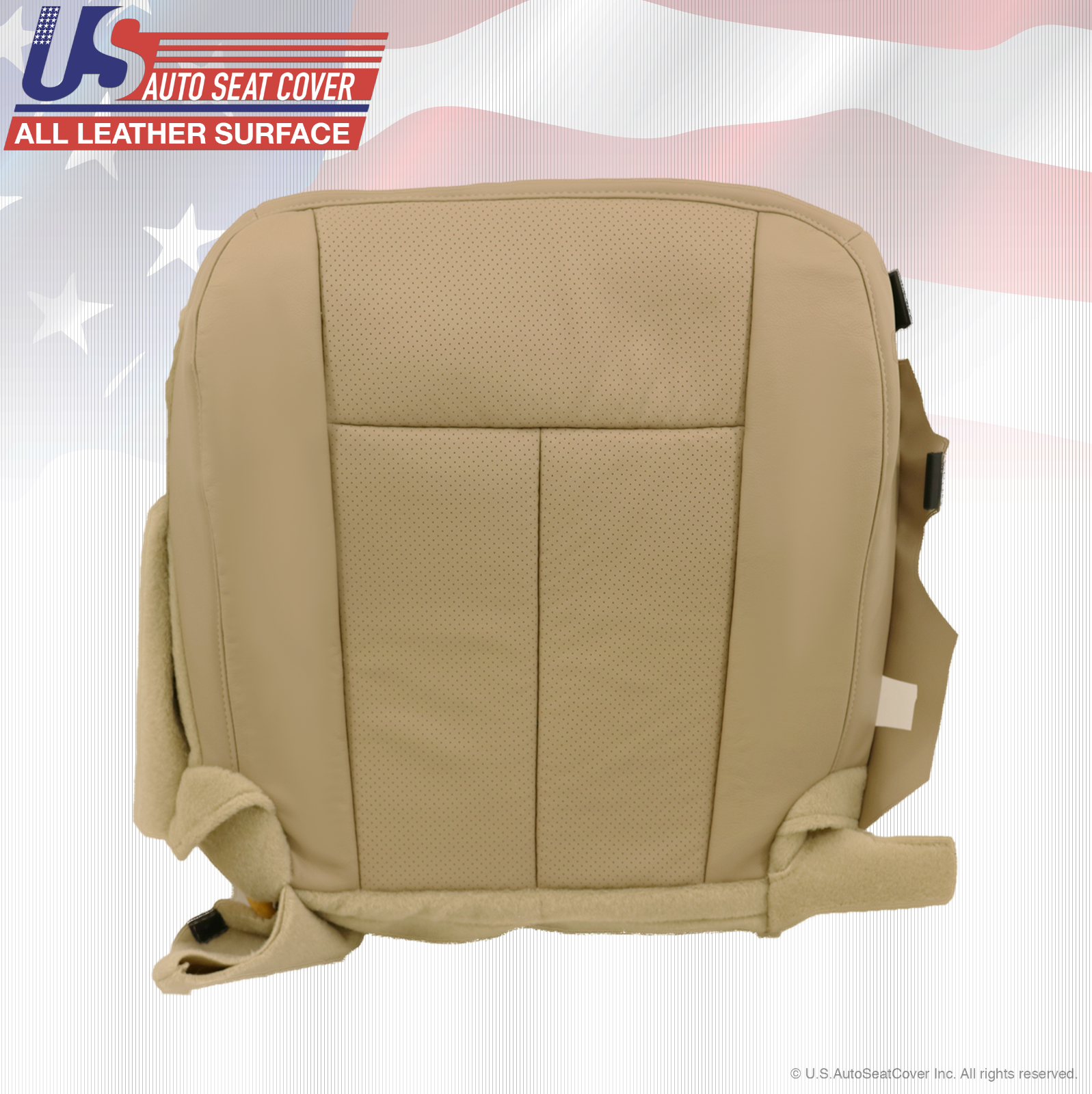 2011 2012 Ford Expedition XLT Driver Bottom Perforated Leather Seat Cover Tan