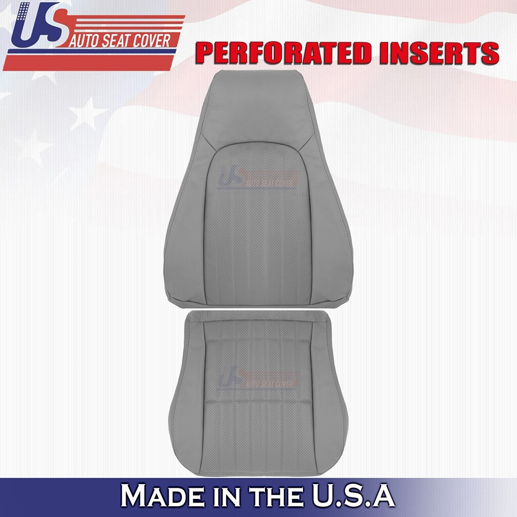 1997 to 2002 For Chevy Camaro Driver Bottom & Top Perforated Leather Cover Gray