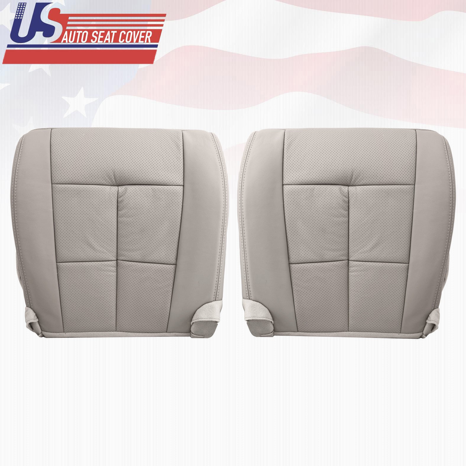 2009 2010 Lincoln Navigator Driver & Passenger Bottom Leather Seat Covers Gray