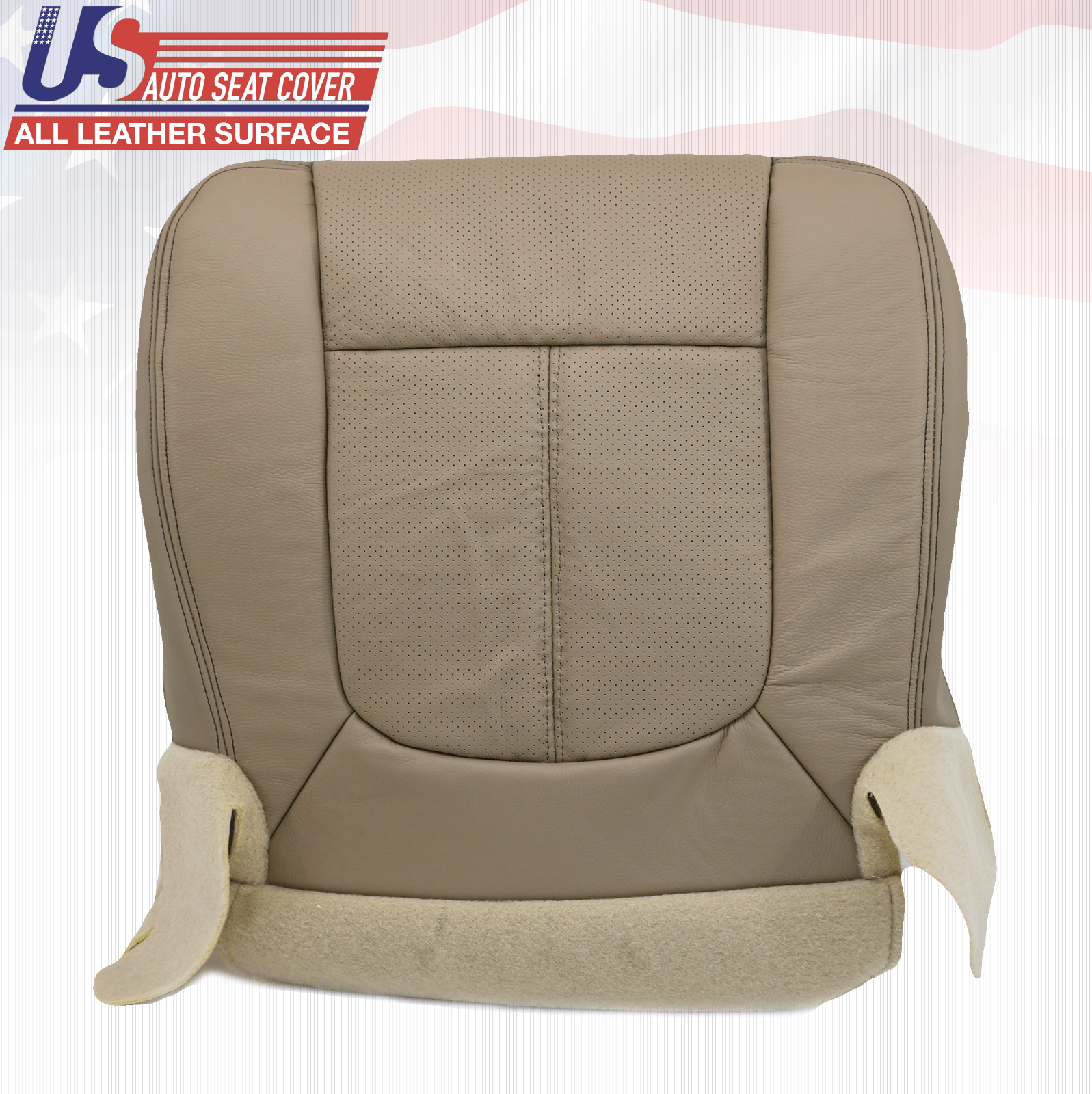 2014 Ford F250 Lariat Driver & Passenger Bottom Cover Perforated Leather Tan
