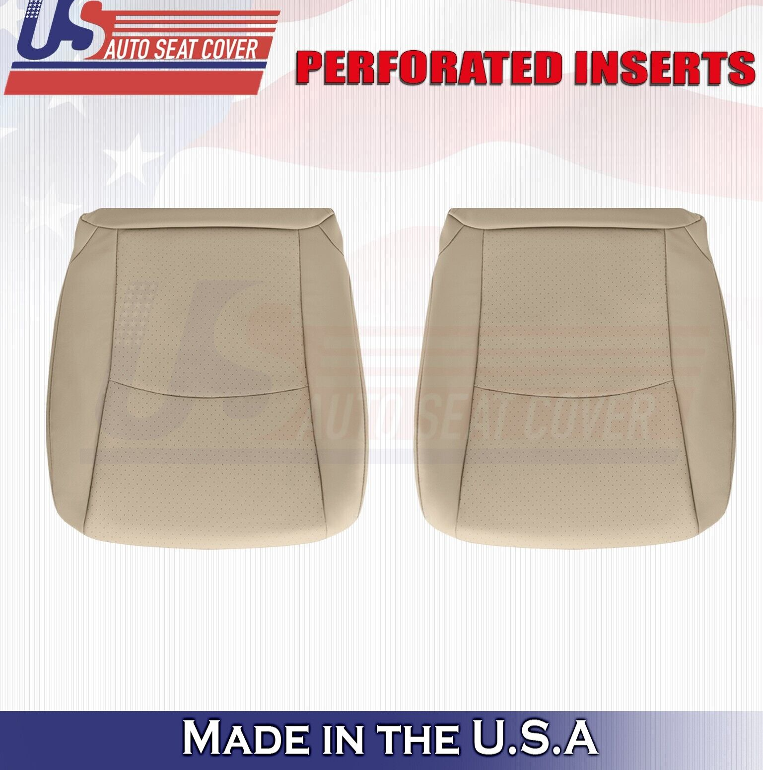 2012 2013 For Toyota Highlander Driver Passenger Bottom Perf Leather Covers Tan