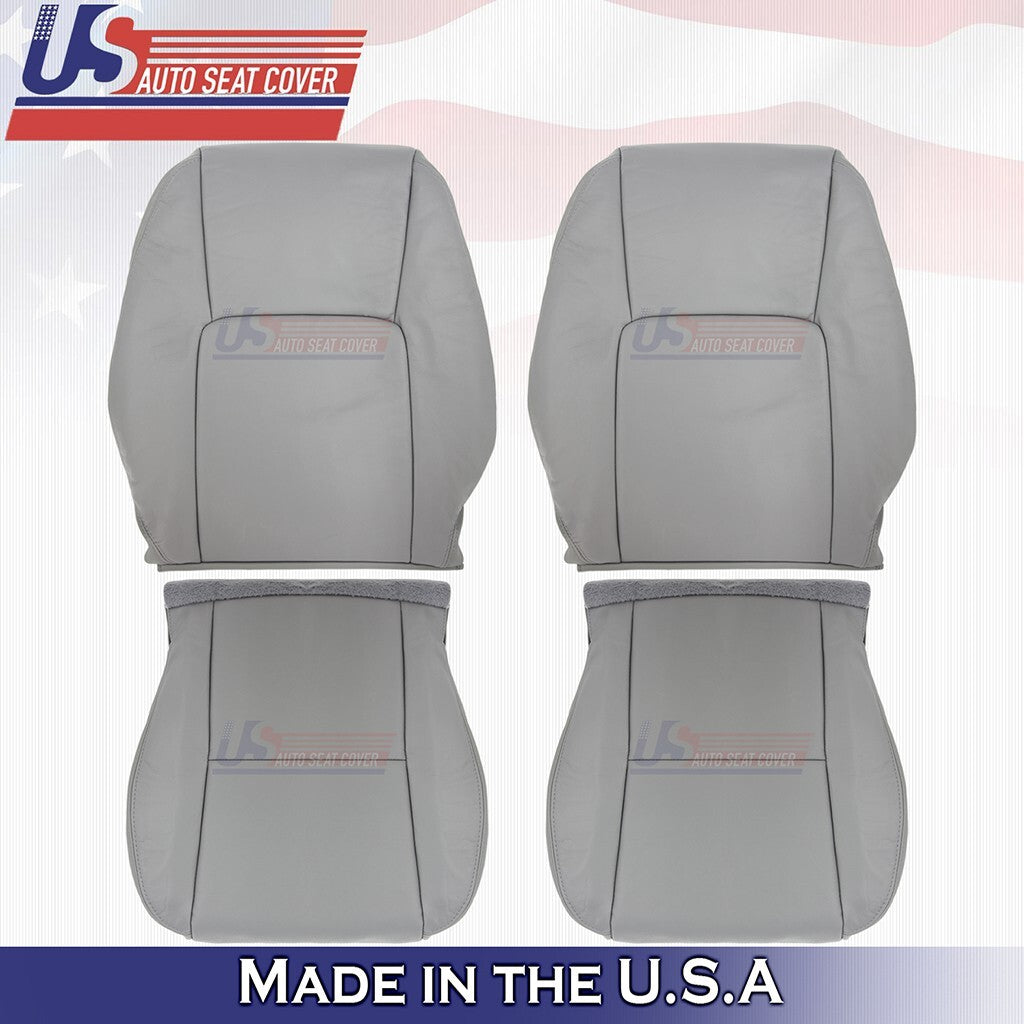 2002-2006 Fits Toyota Camry Driver &Passenger Bottoms &Tops Leather Cover Gray