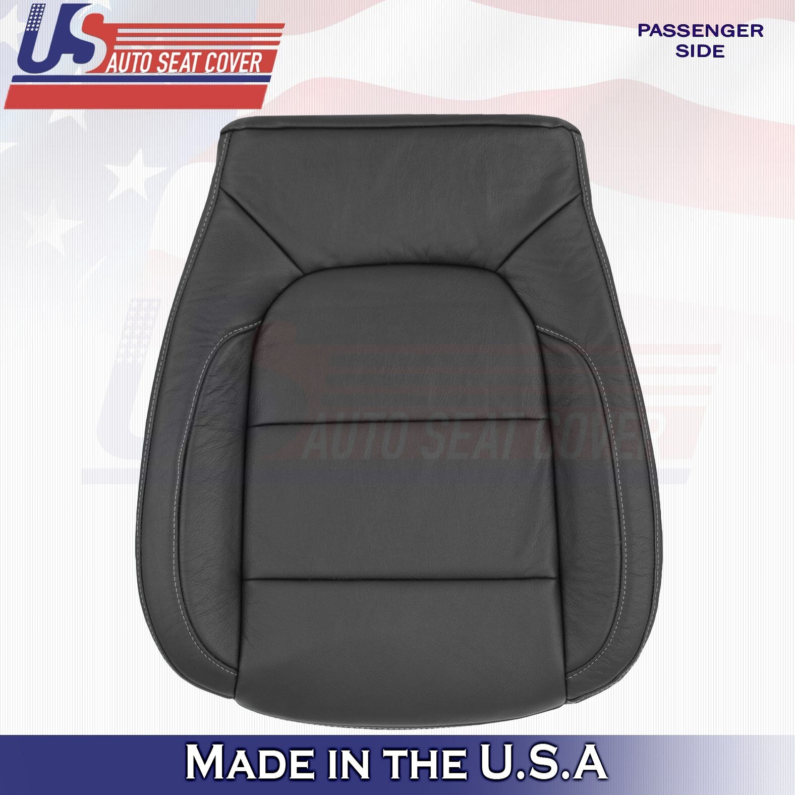 2022 For Chevy Silverado 1500 WT Driver & Passenger Bottom Leather Covers Black