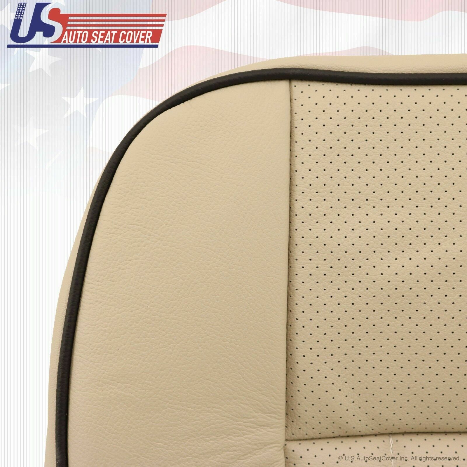 2006 Lincoln Navigator Passenger Bottom Perforated Leather Seat Cover Camel Tan